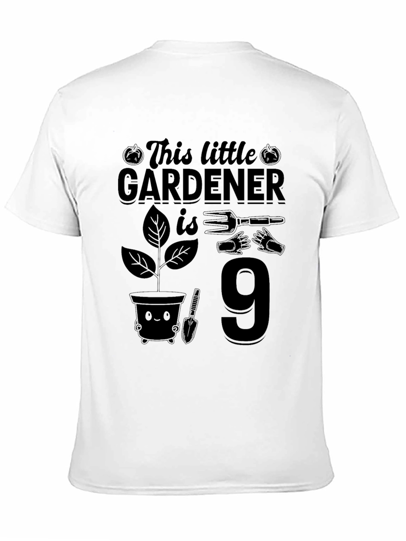 Gardener 9th Birthday T-Shirt - Black