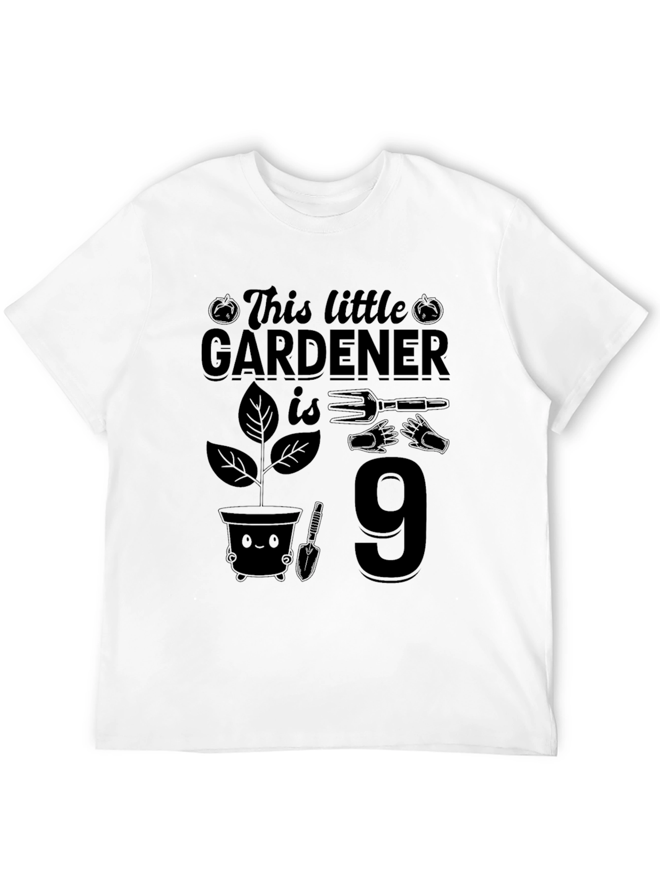 Gardener 9th Birthday T-Shirt - Black