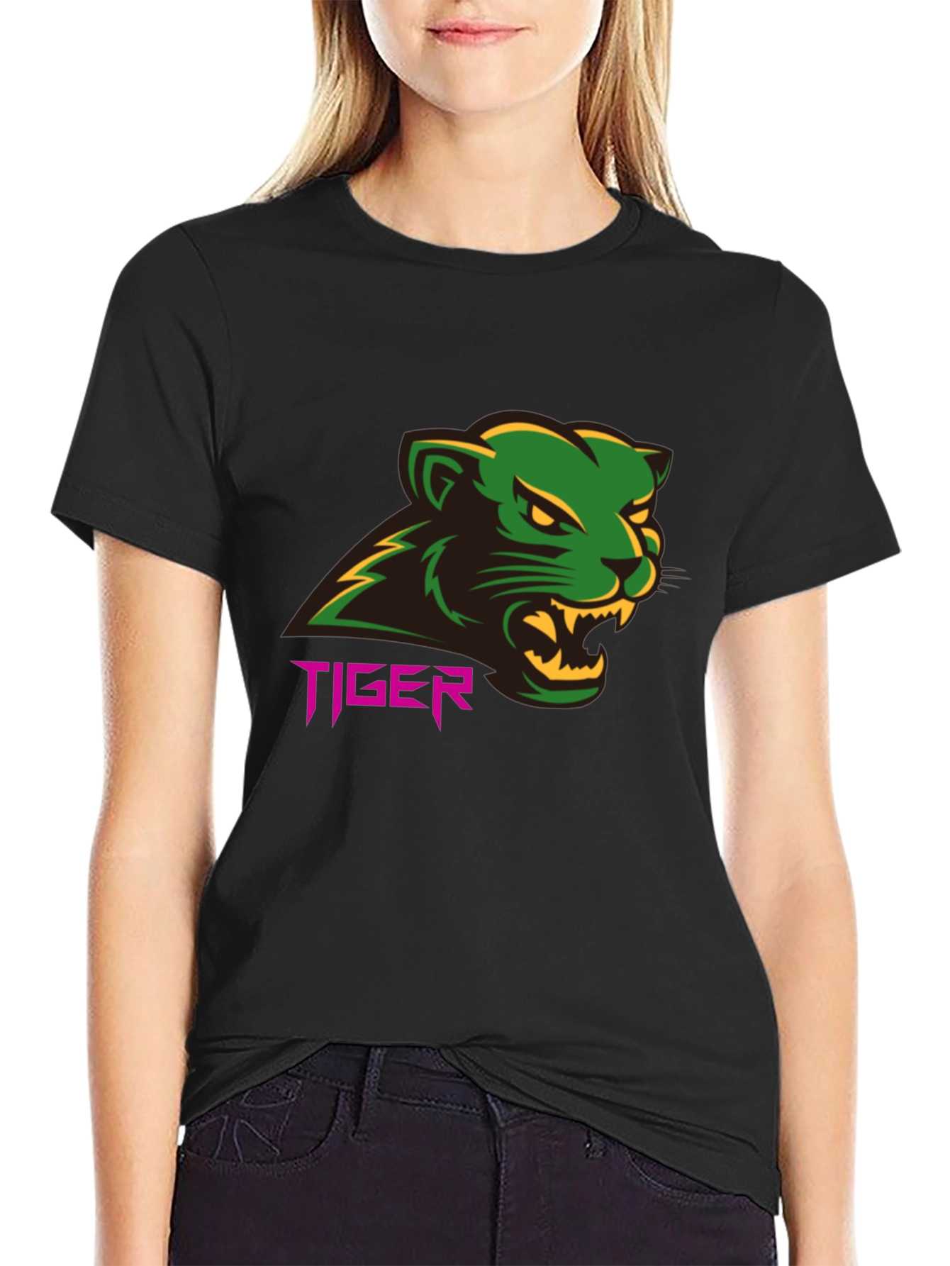 Tiger Graphic Tee - Bold Black T-Shirt