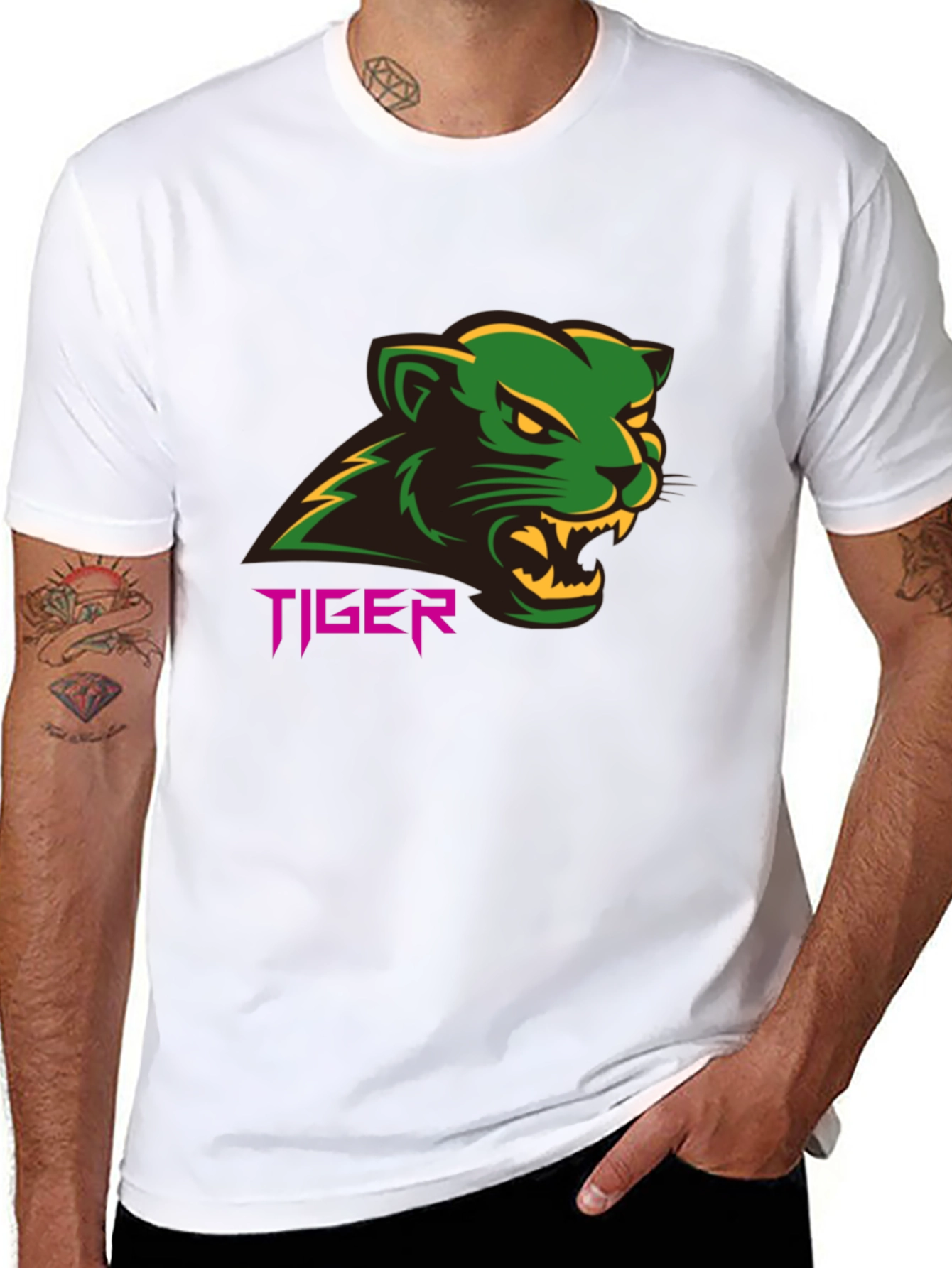 Tiger Graphic Tee - Bold Black T-Shirt