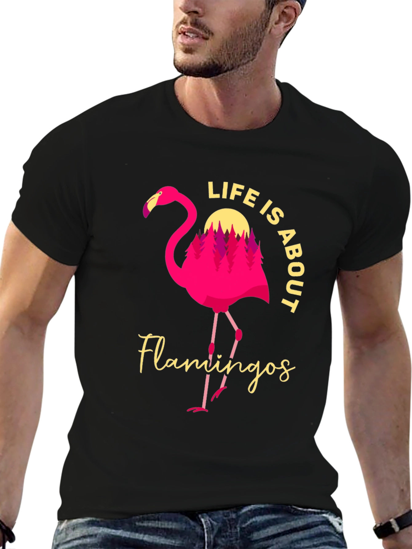 Flamingo Life Black Tee