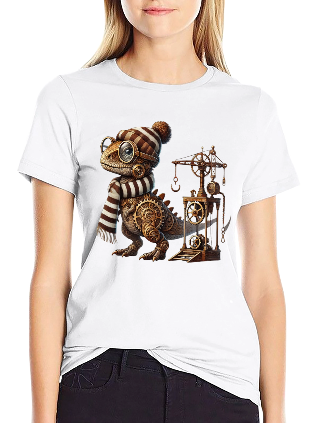 Steampunk Dino T-Shirt - Gear Up Your Style!