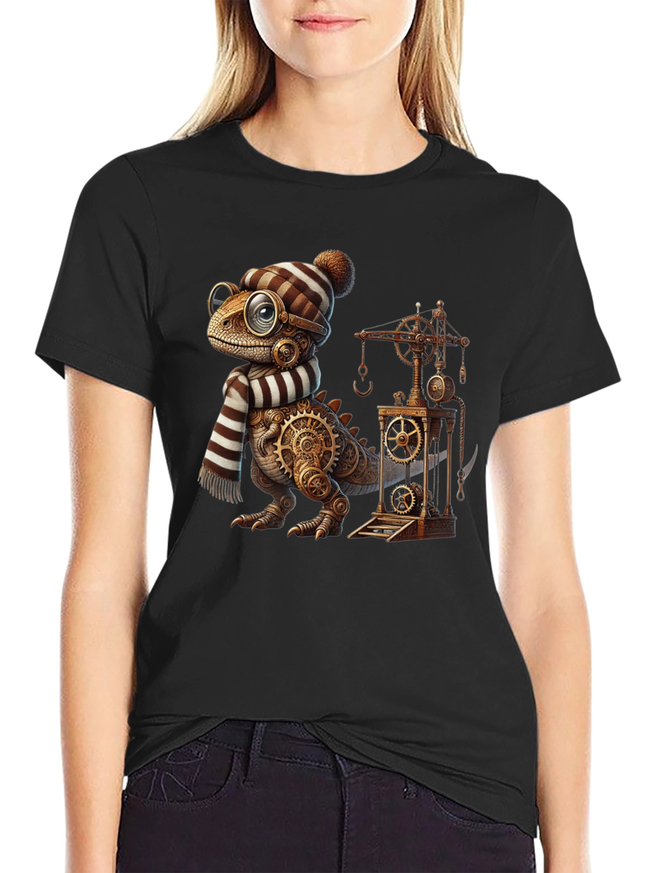 Steampunk Dino T-Shirt - Gear Up Your Style!