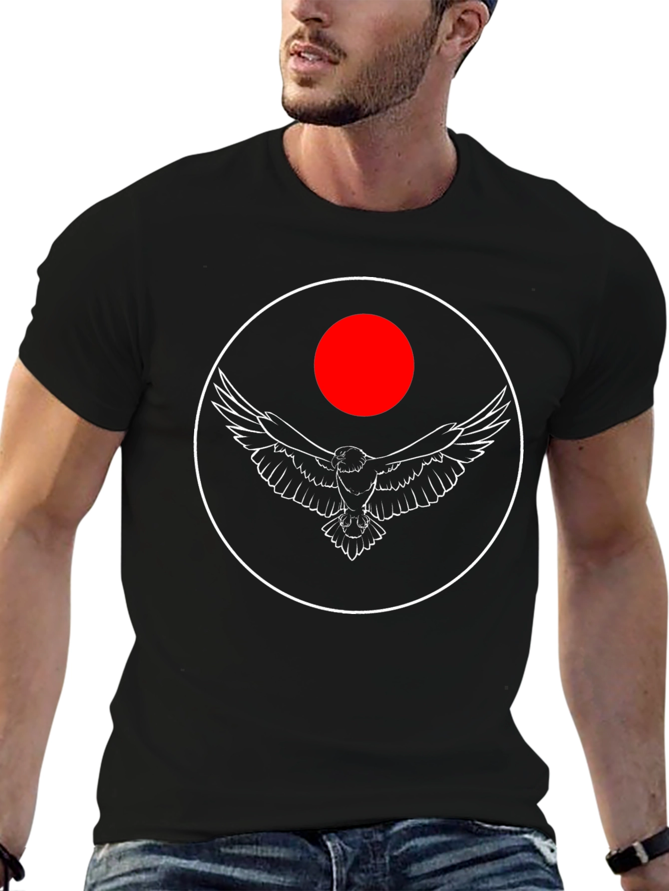 Eagle Circle Graphic Tee - Black