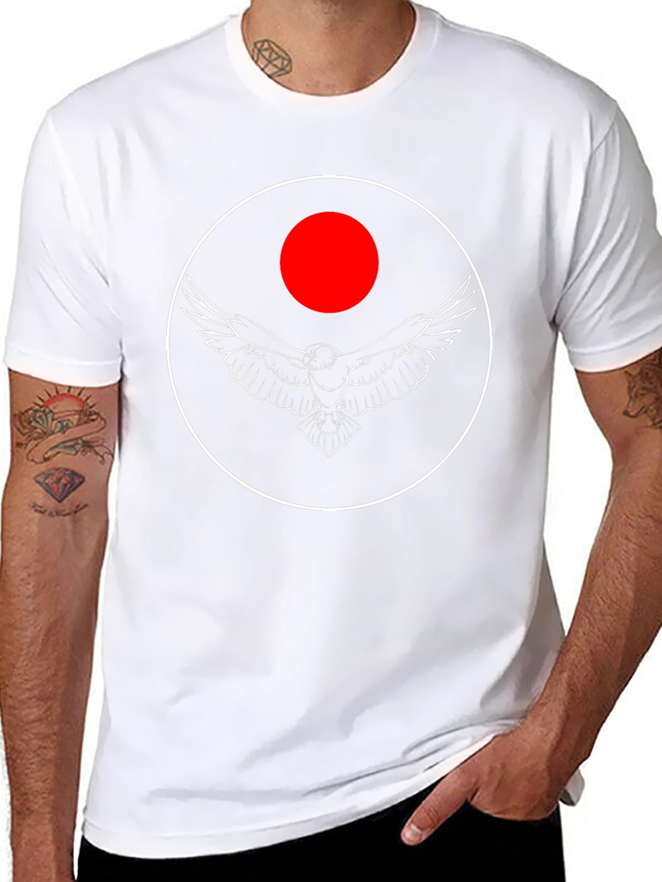 Eagle Circle Graphic Tee - Black