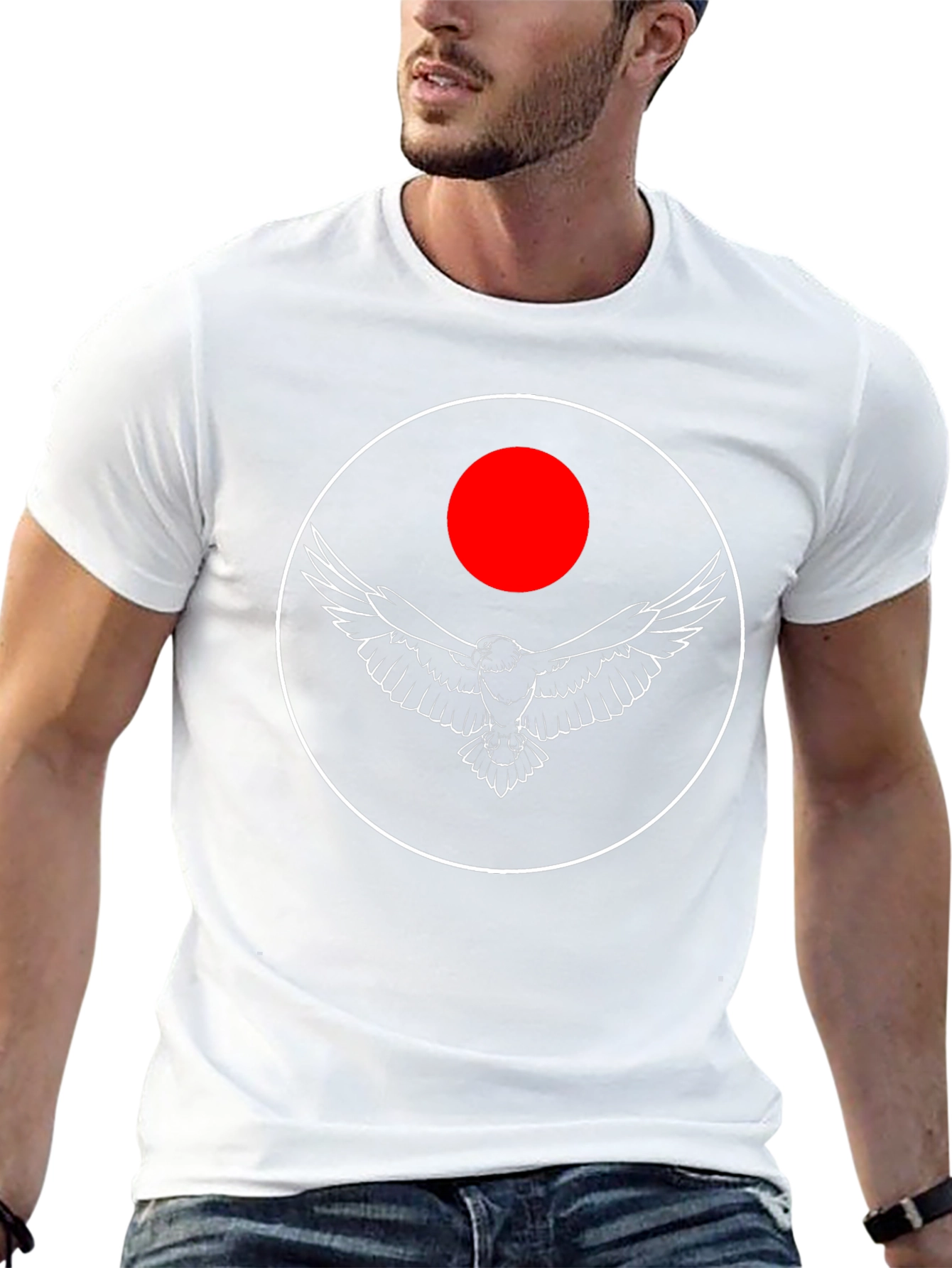 Eagle Circle Graphic Tee - Black