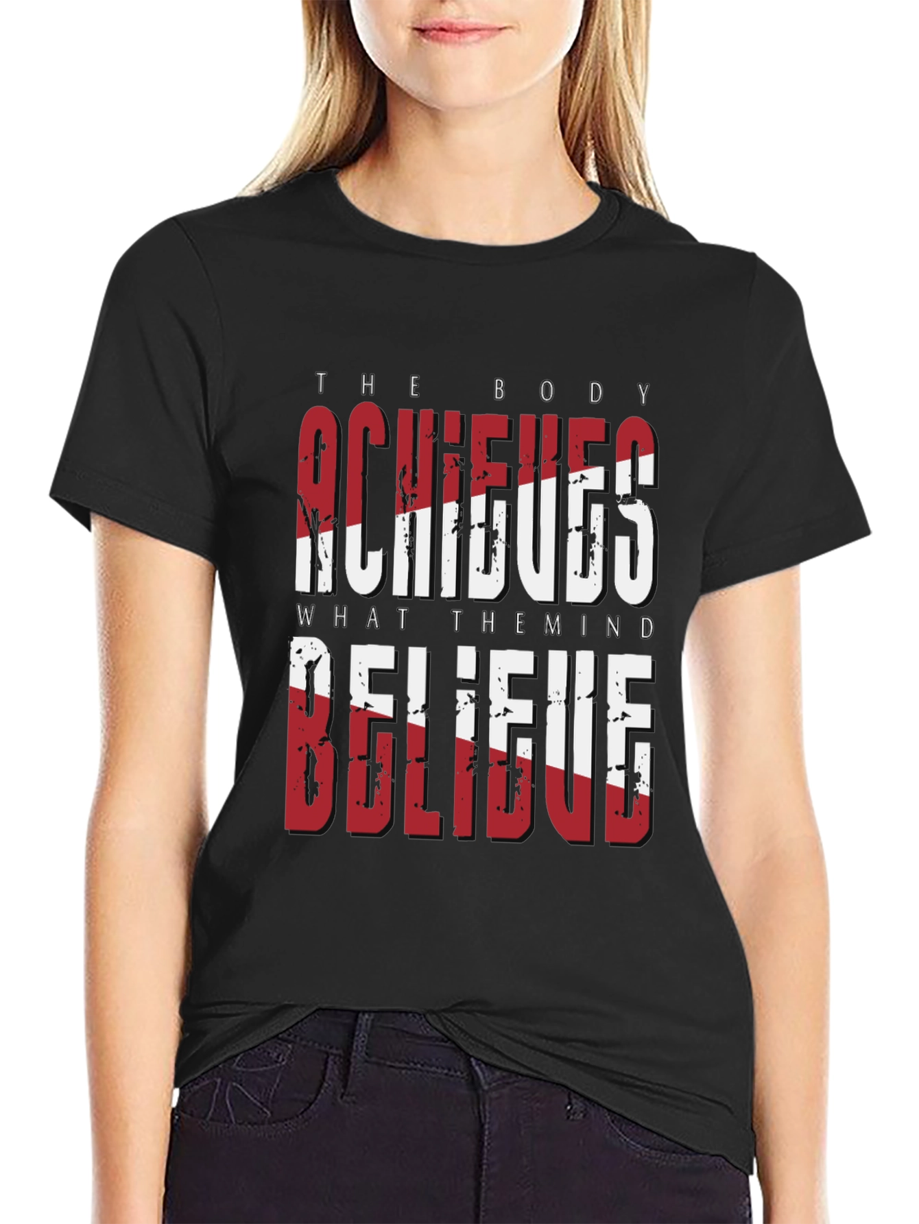 Motivational Graphic T-Shirt - Believe Achieve