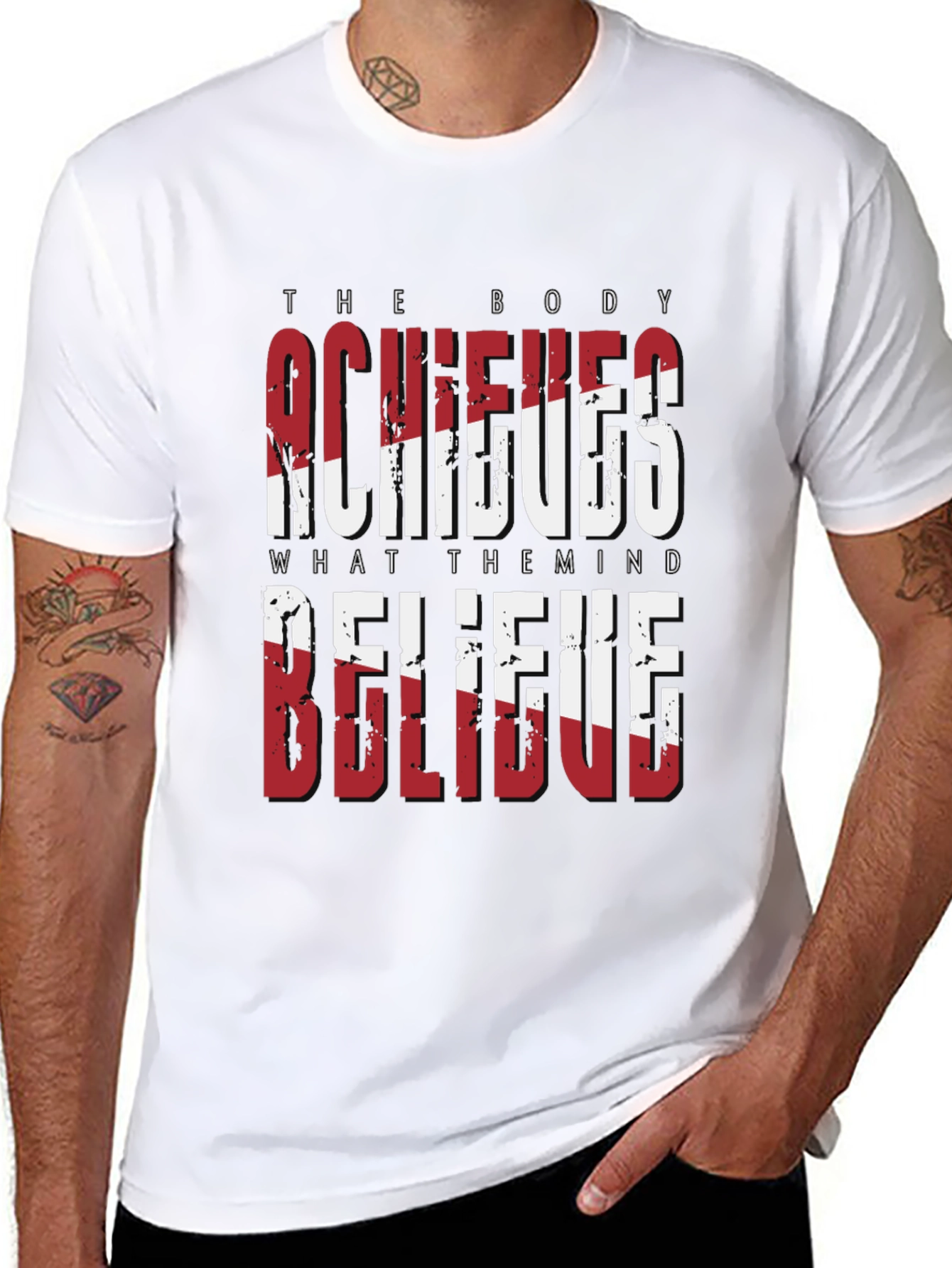 Motivational Graphic T-Shirt - Believe Achieve
