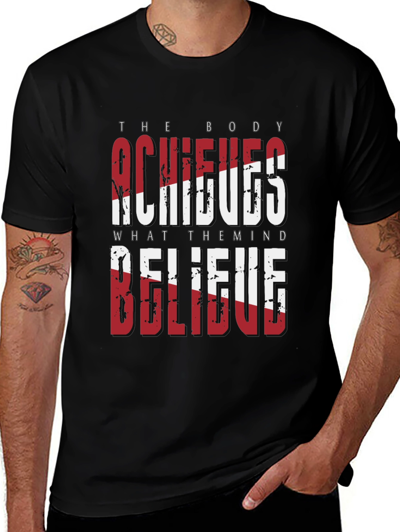 Motivational Graphic T-Shirt - Believe Achieve