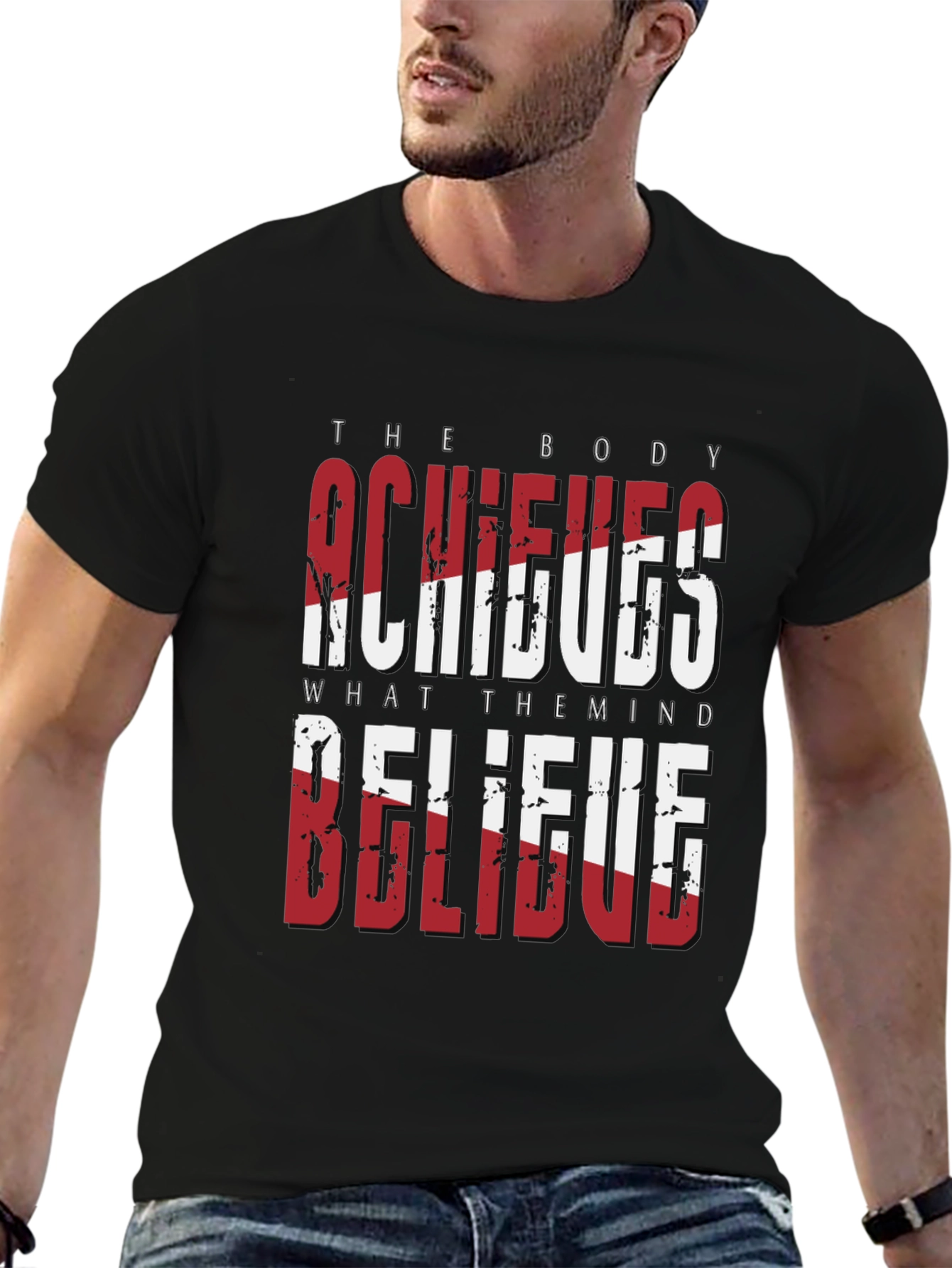 Motivational Graphic T-Shirt - Believe Achieve