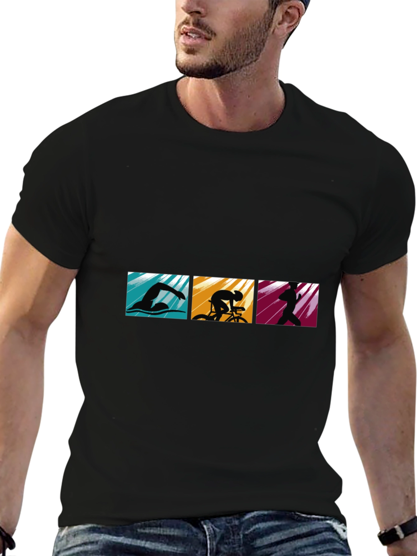 Triathlon T-Shirt: Swim Bike Run Graphic Tee