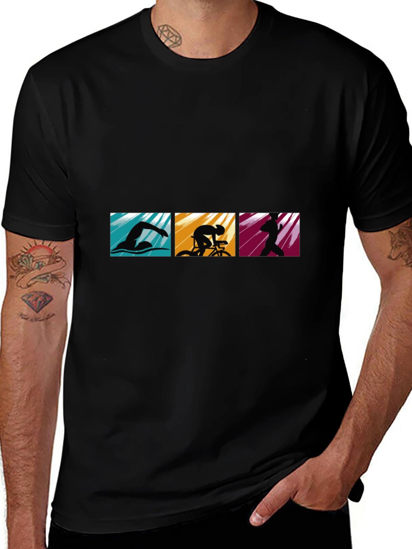 Triathlon T-Shirt: Swim Bike Run Graphic Tee