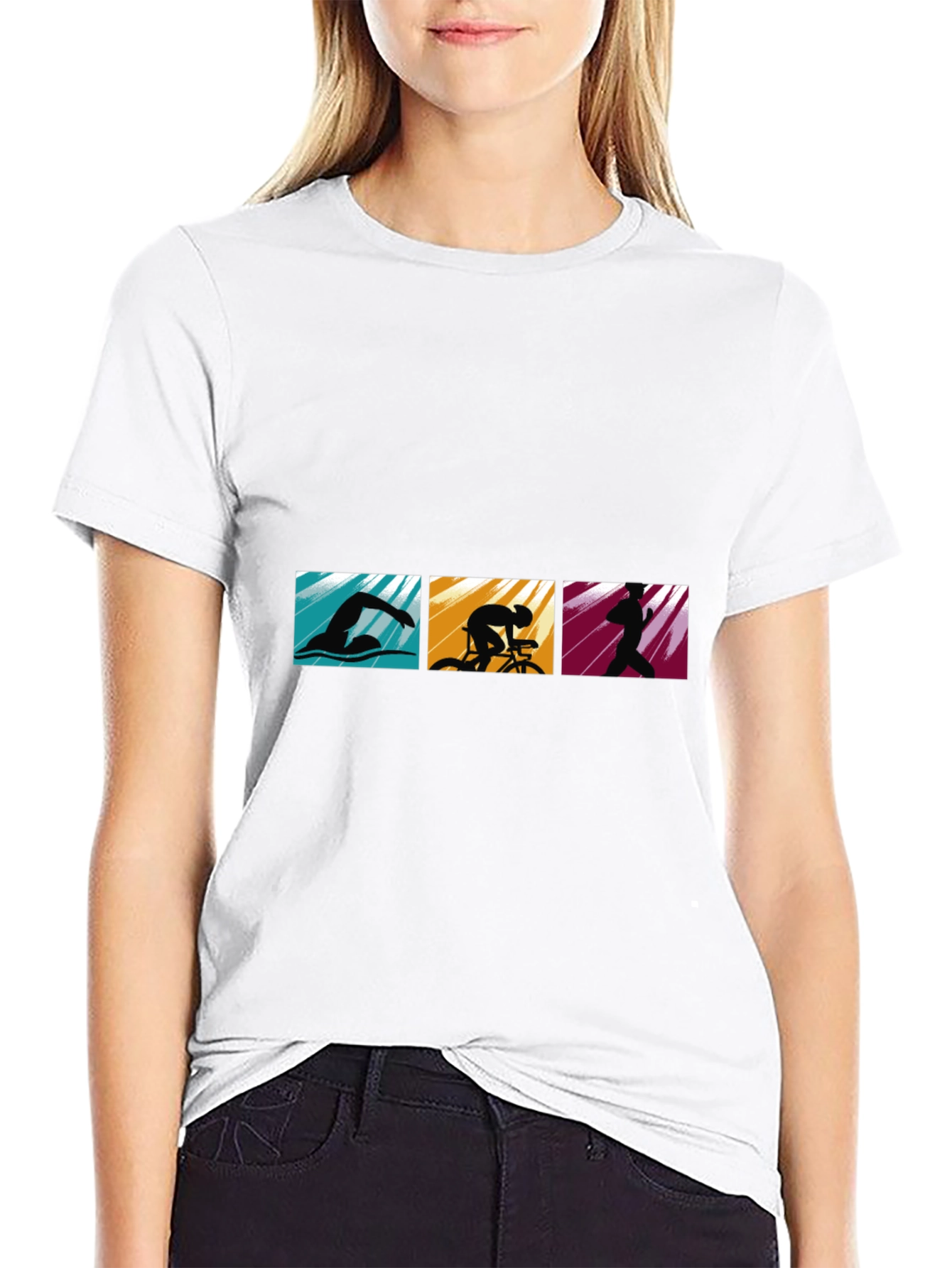 Triathlon T-Shirt: Swim Bike Run Graphic Tee
