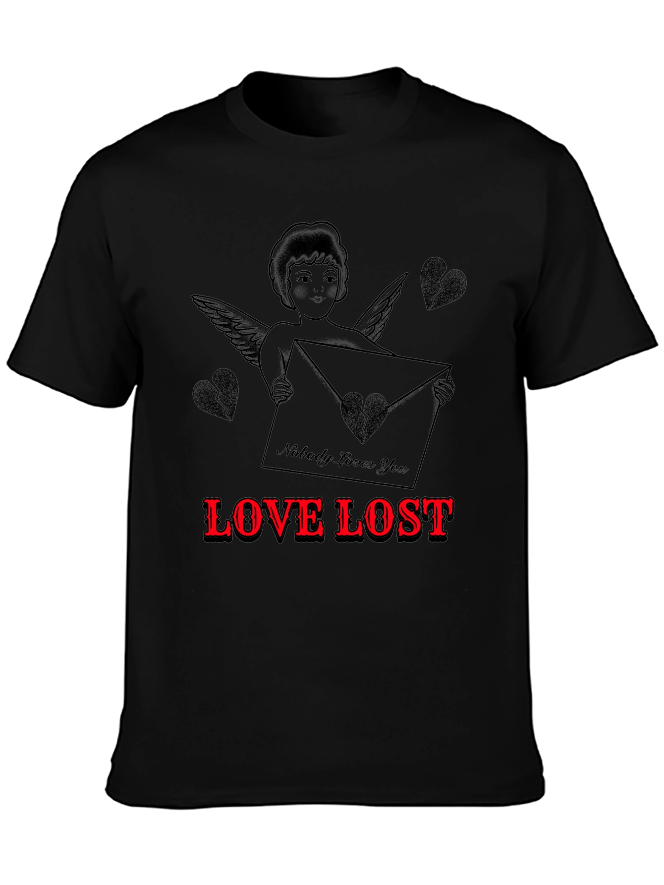 Love Lost Graphic Tee - Cupid Broken Heart Design