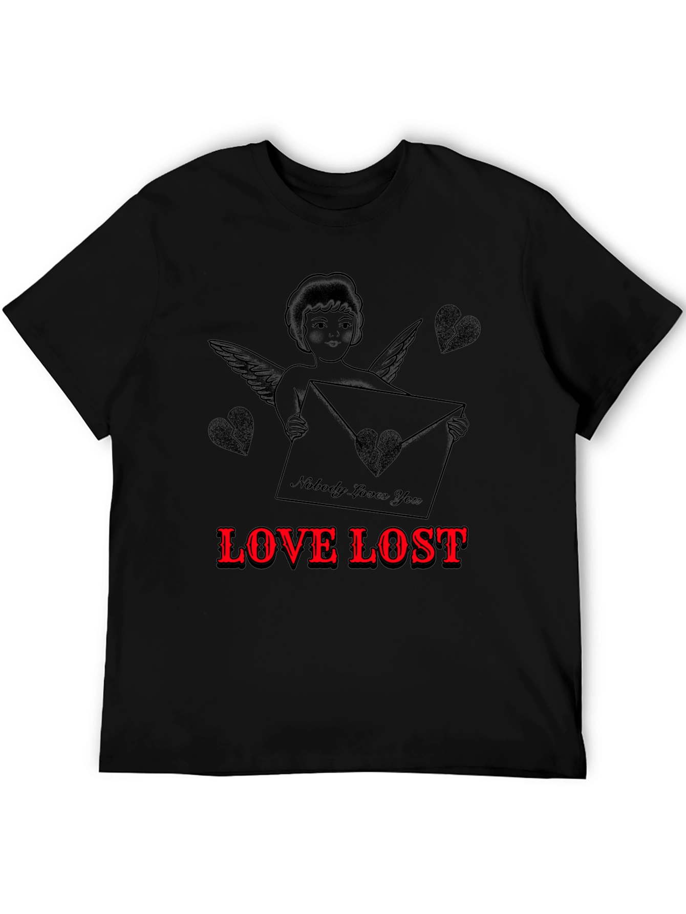 Love Lost Graphic Tee - Cupid Broken Heart Design