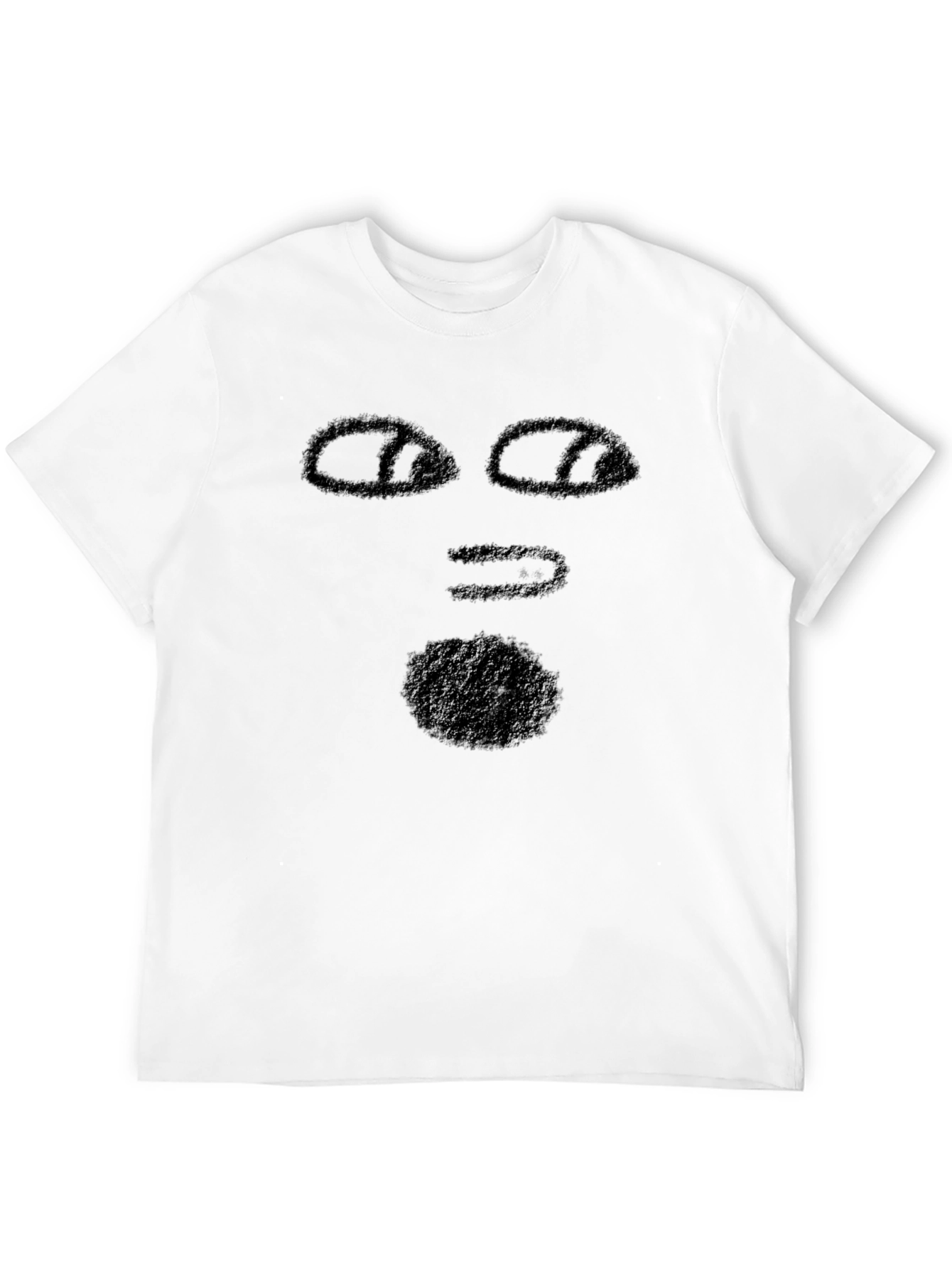 Abstract Face Graphic Black T-Shirt