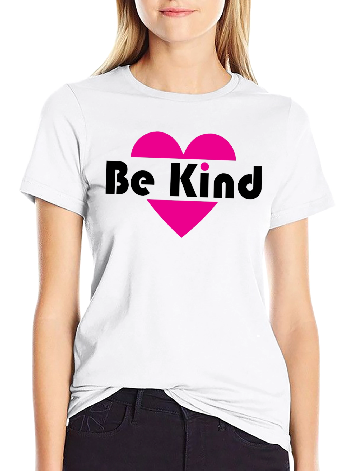 Be Kind Heart Graphic Tee - Black