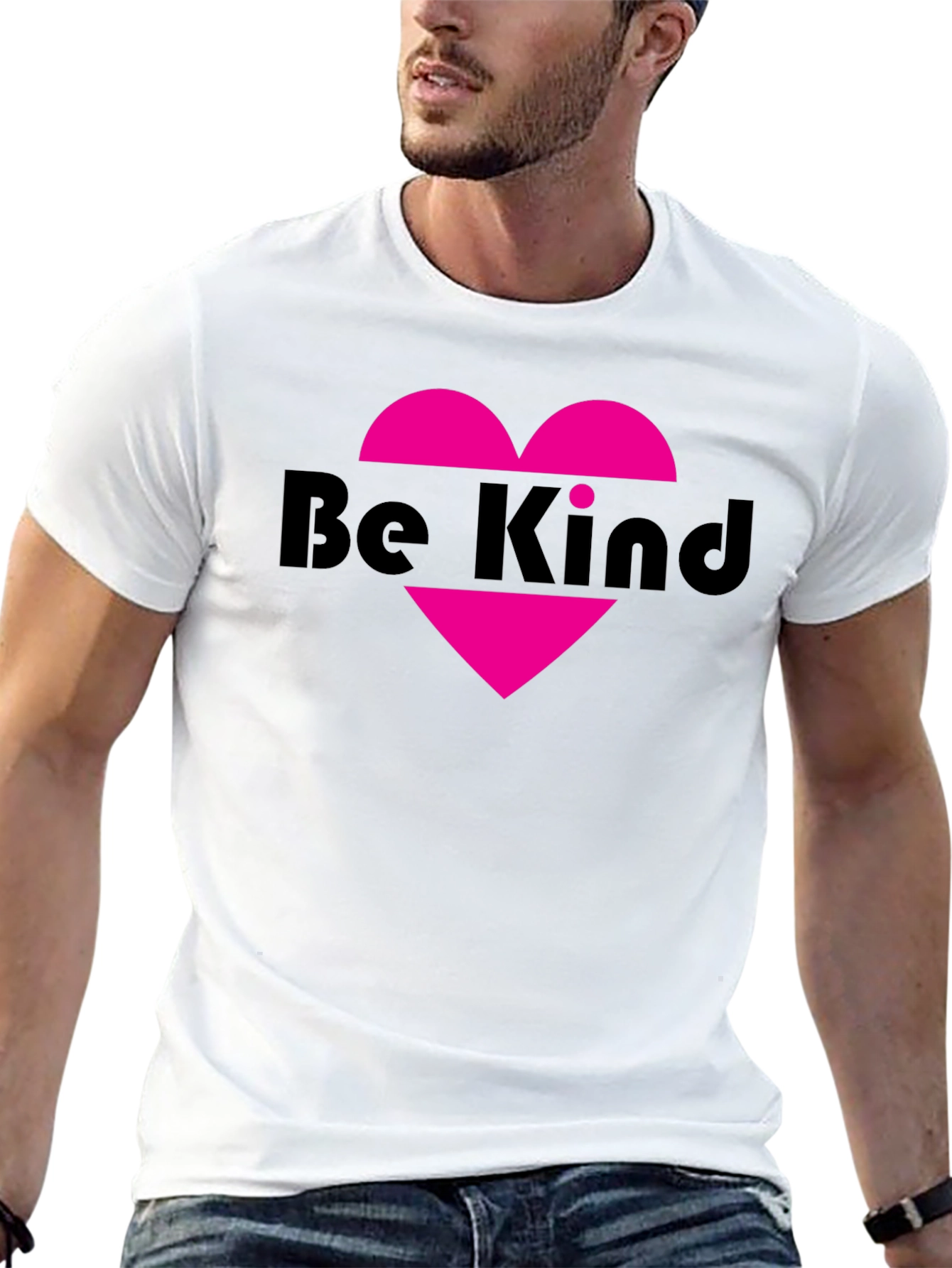Be Kind Heart Graphic Tee - Black