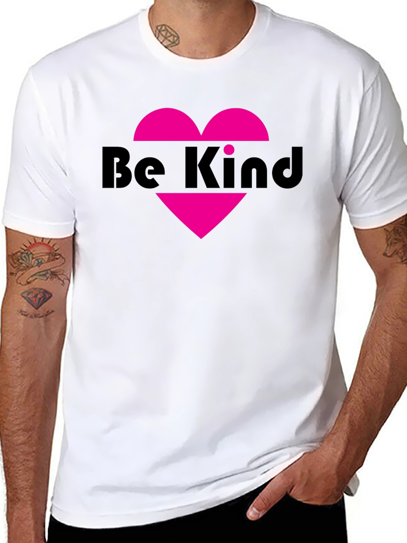 Be Kind Heart Graphic Tee - Black