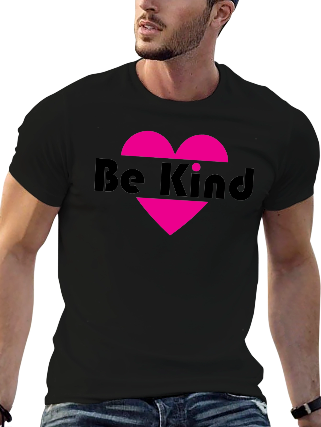 Be Kind Heart Graphic Tee - Black
