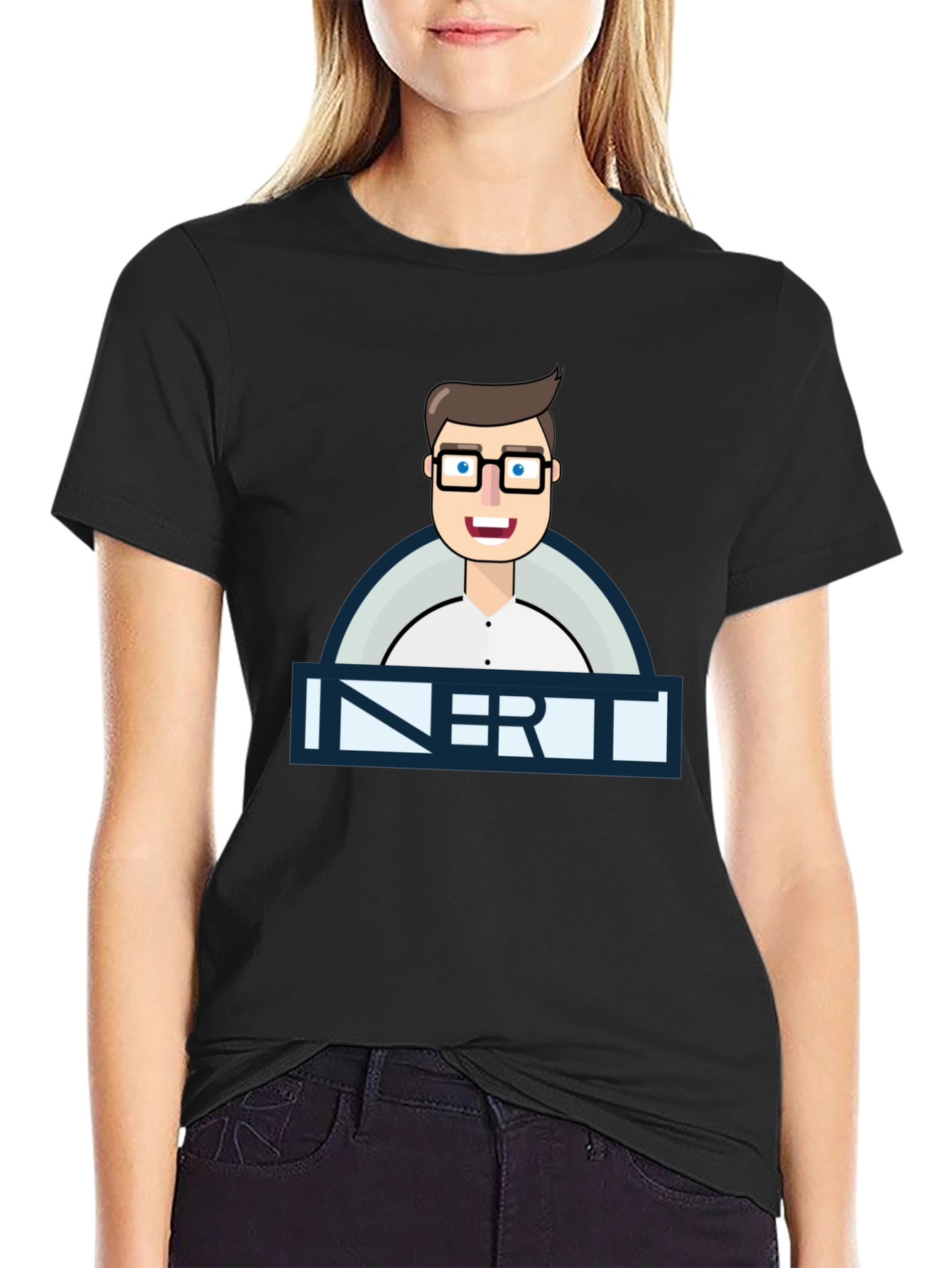 Inert Geek Graphic Tee - Black Cotton T-Shirt