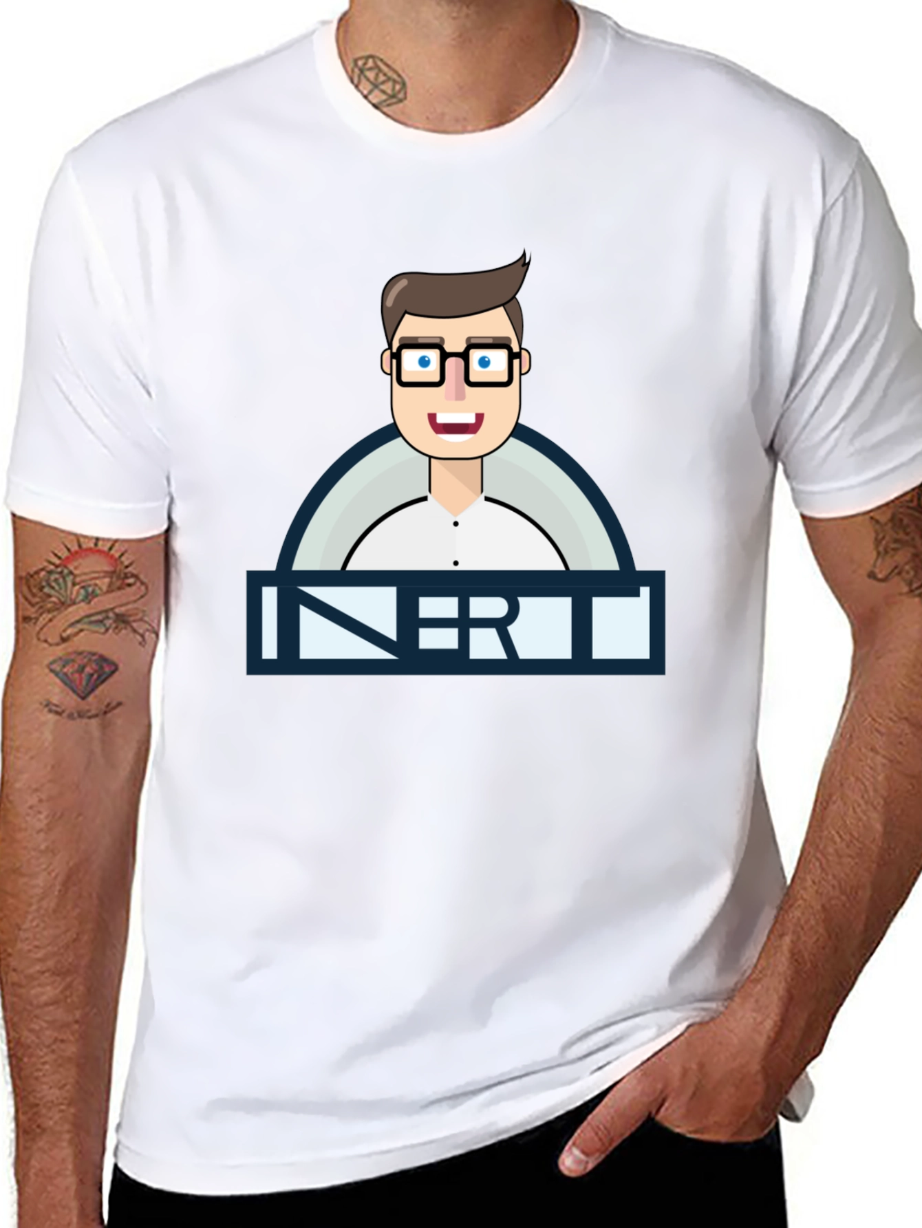 Inert Geek Graphic Tee - Black Cotton T-Shirt