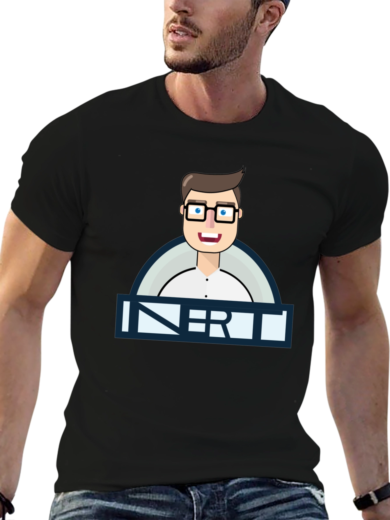 Inert Geek Graphic Tee - Black Cotton T-Shirt