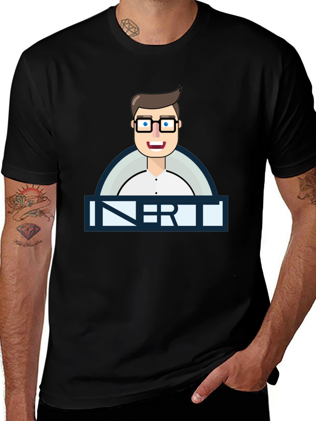Inert Geek Graphic Tee - Black Cotton T-Shirt