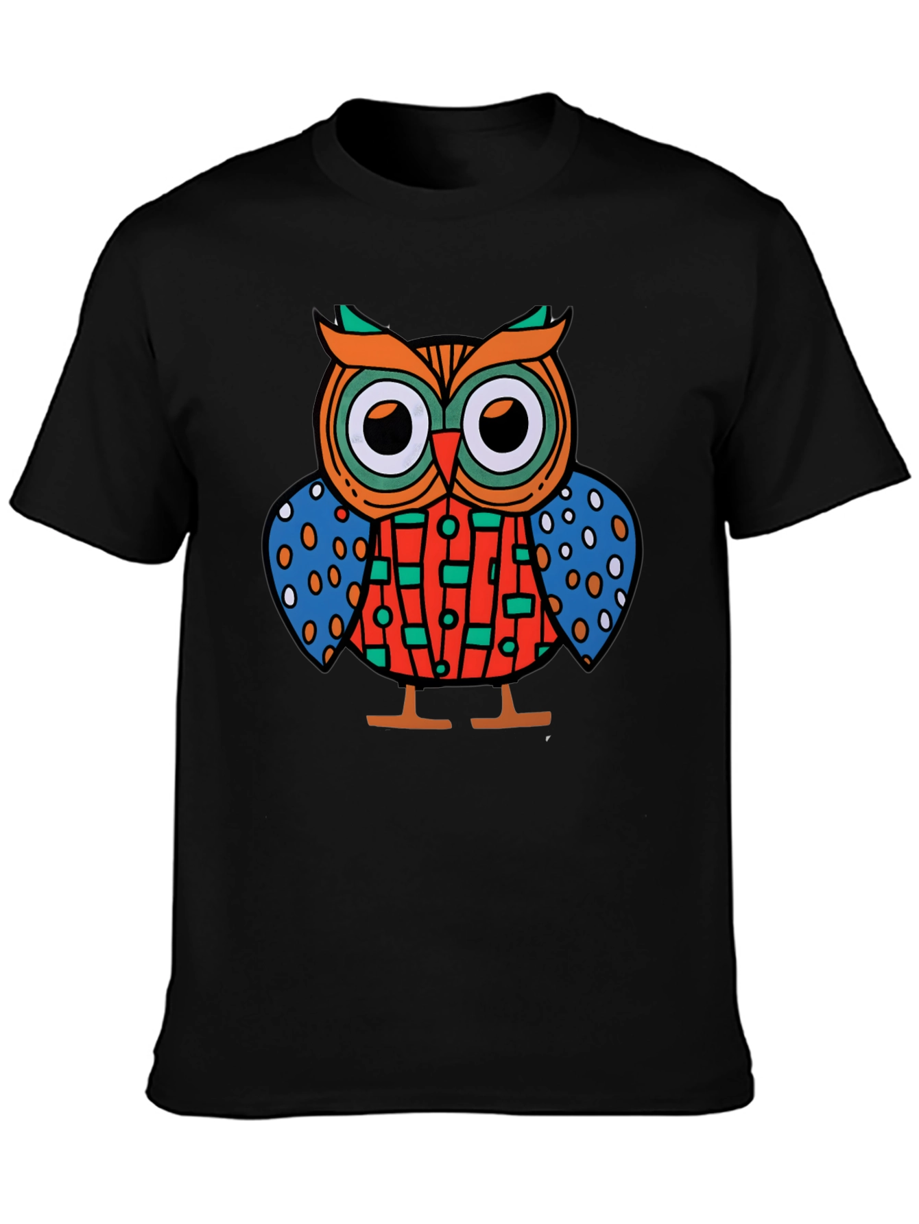 Funky Owl Graphic Tee - Mens Black T-Shirt