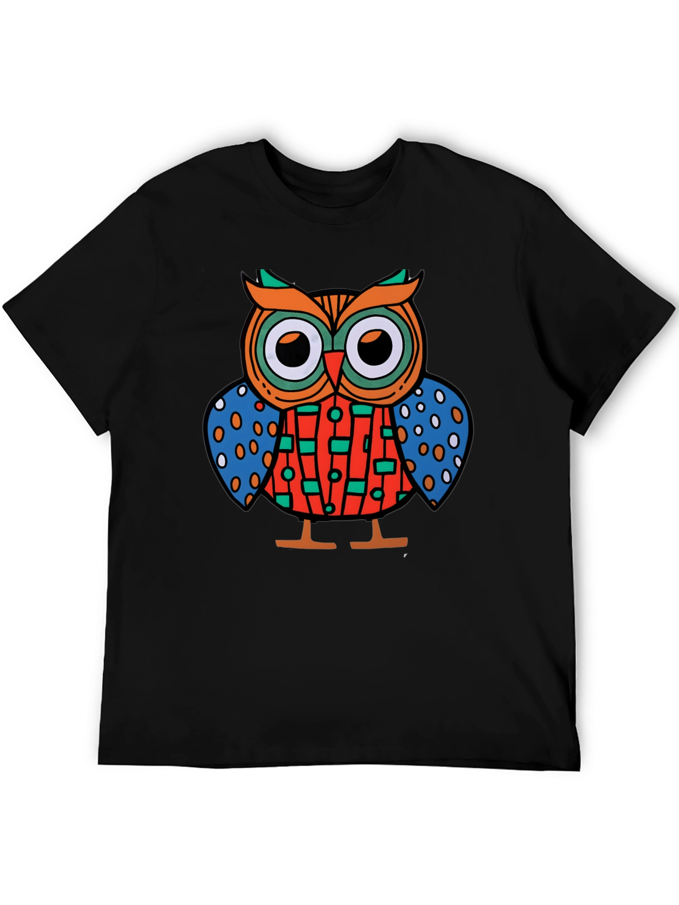 Funky Owl Graphic Tee - Mens Black T-Shirt