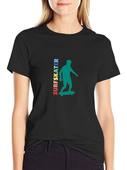 Surfskater Graphic Tee - Trendy Skateboarder Design