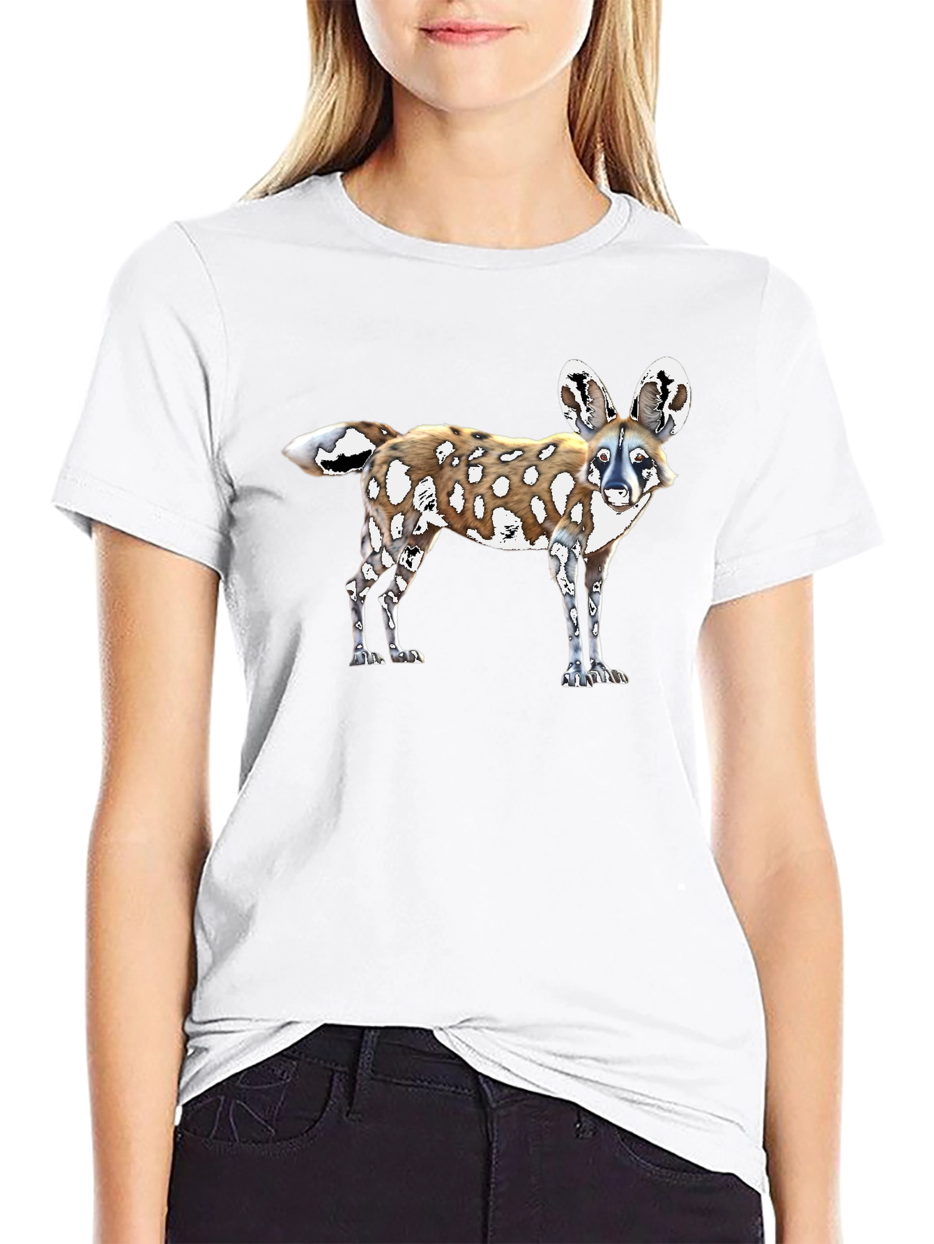 African Wild Dog Graphic Tee - Black