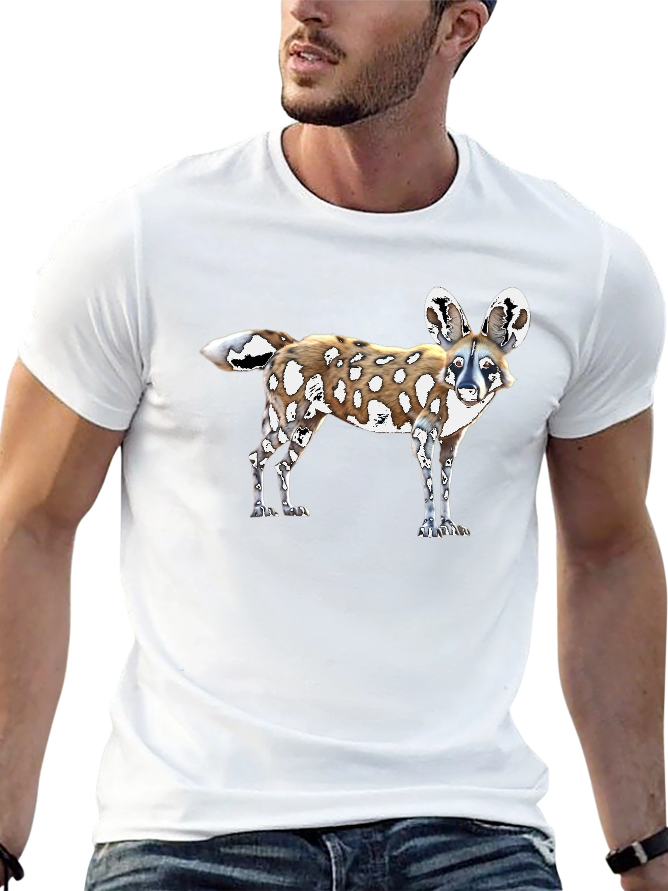 African Wild Dog Graphic Tee - Black