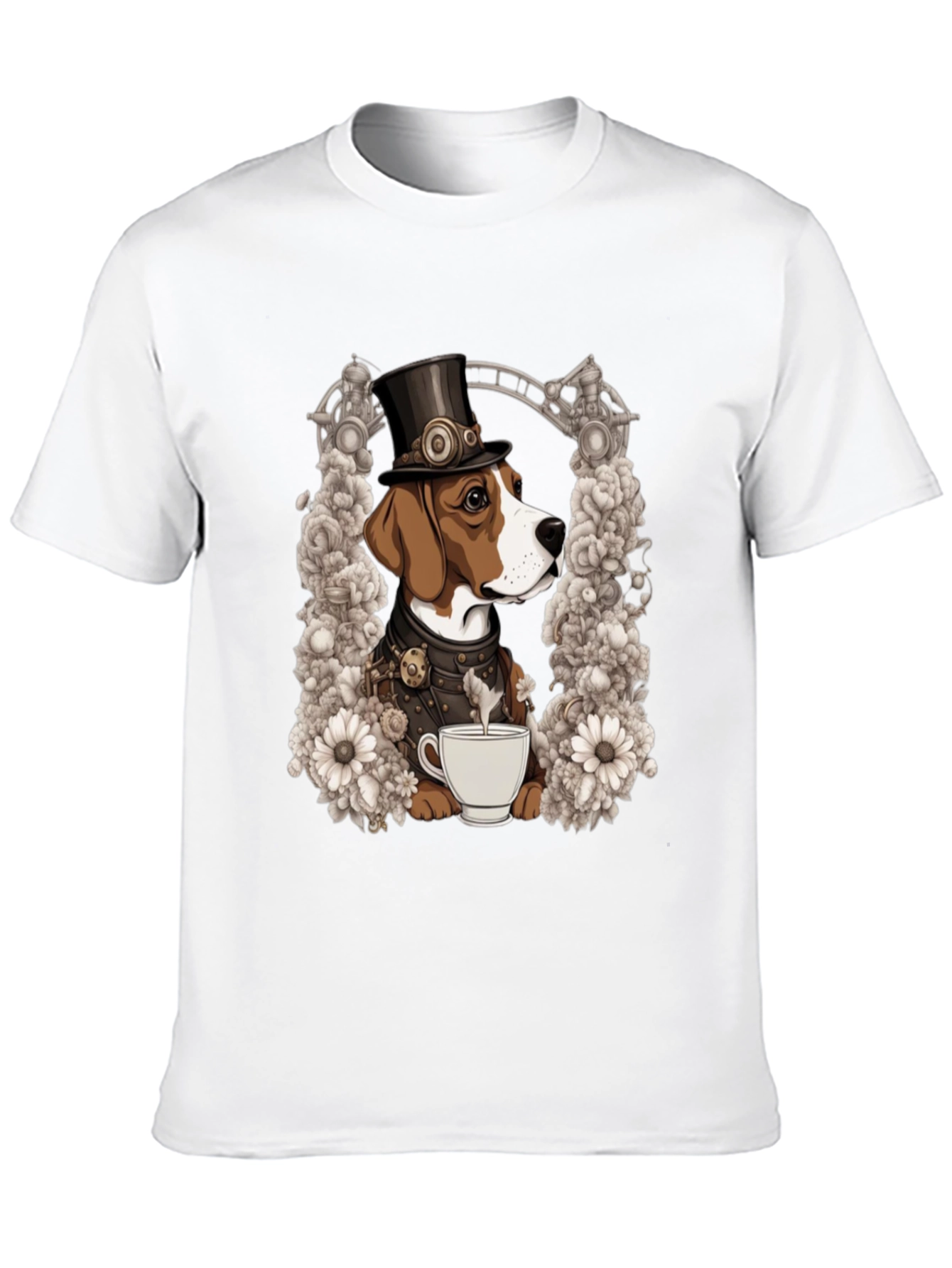 Steampunk Dog T-Shirt - Victorian Pet Lover Tee