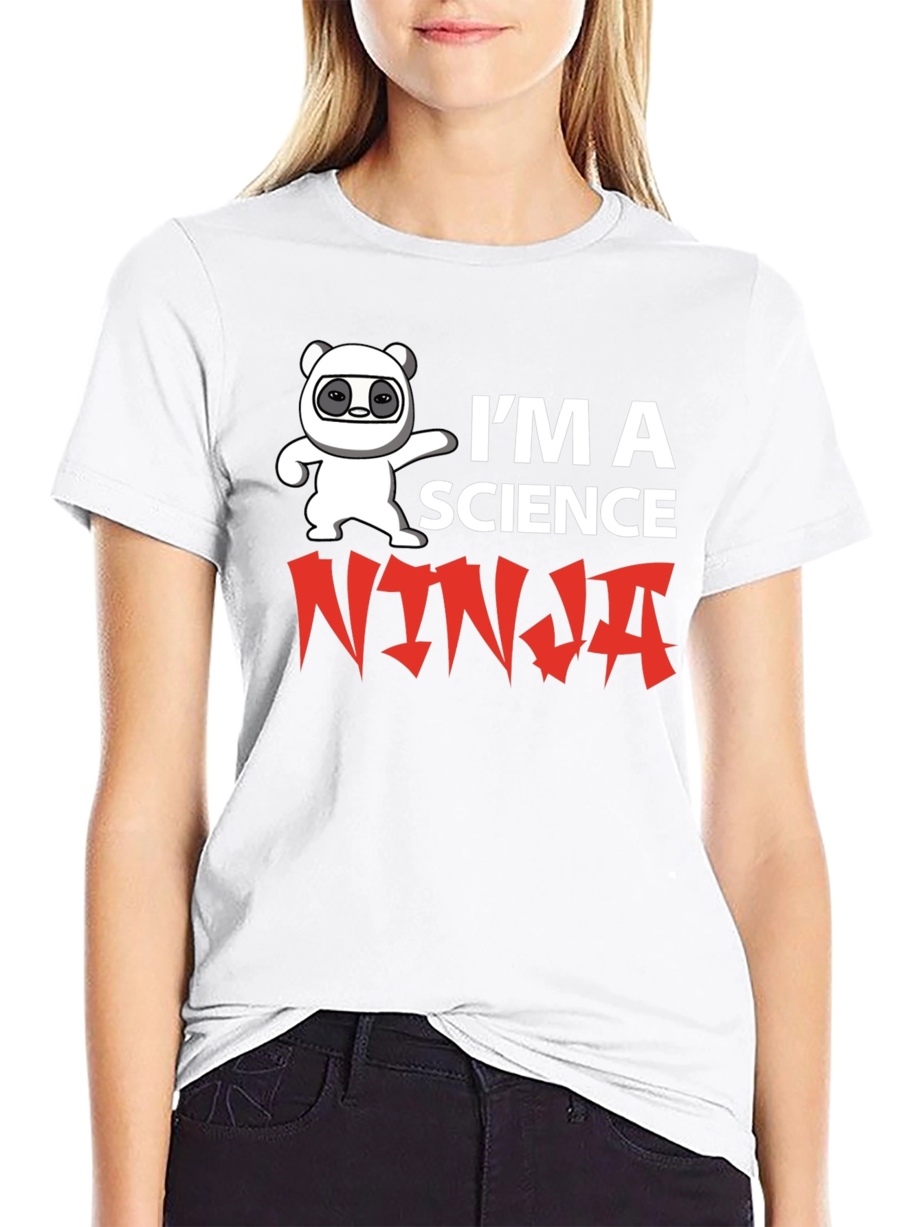 Science Ninja T-Shirt Funny Panda Graphic Tee