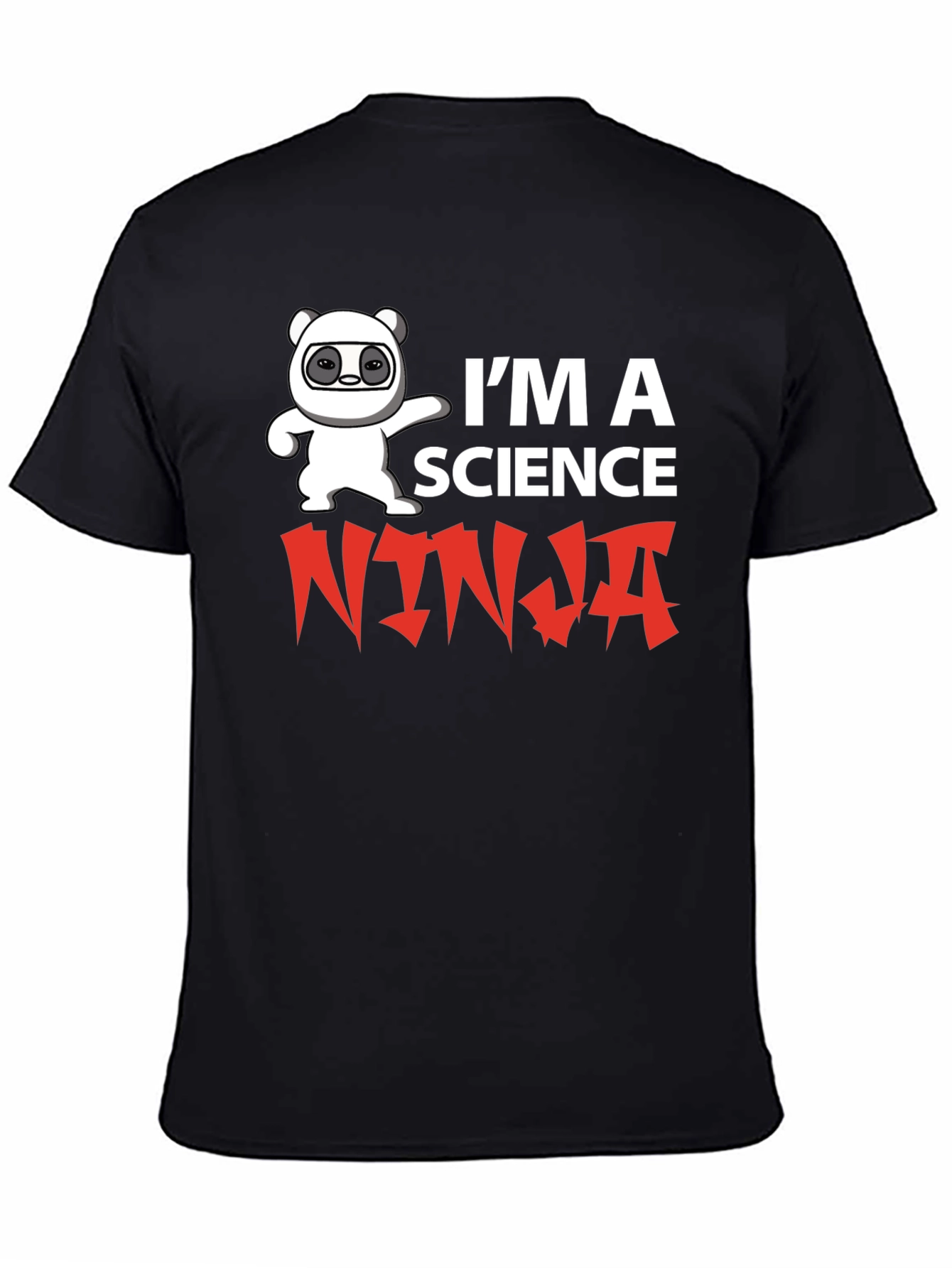 Science Ninja T-Shirt Funny Panda Graphic Tee