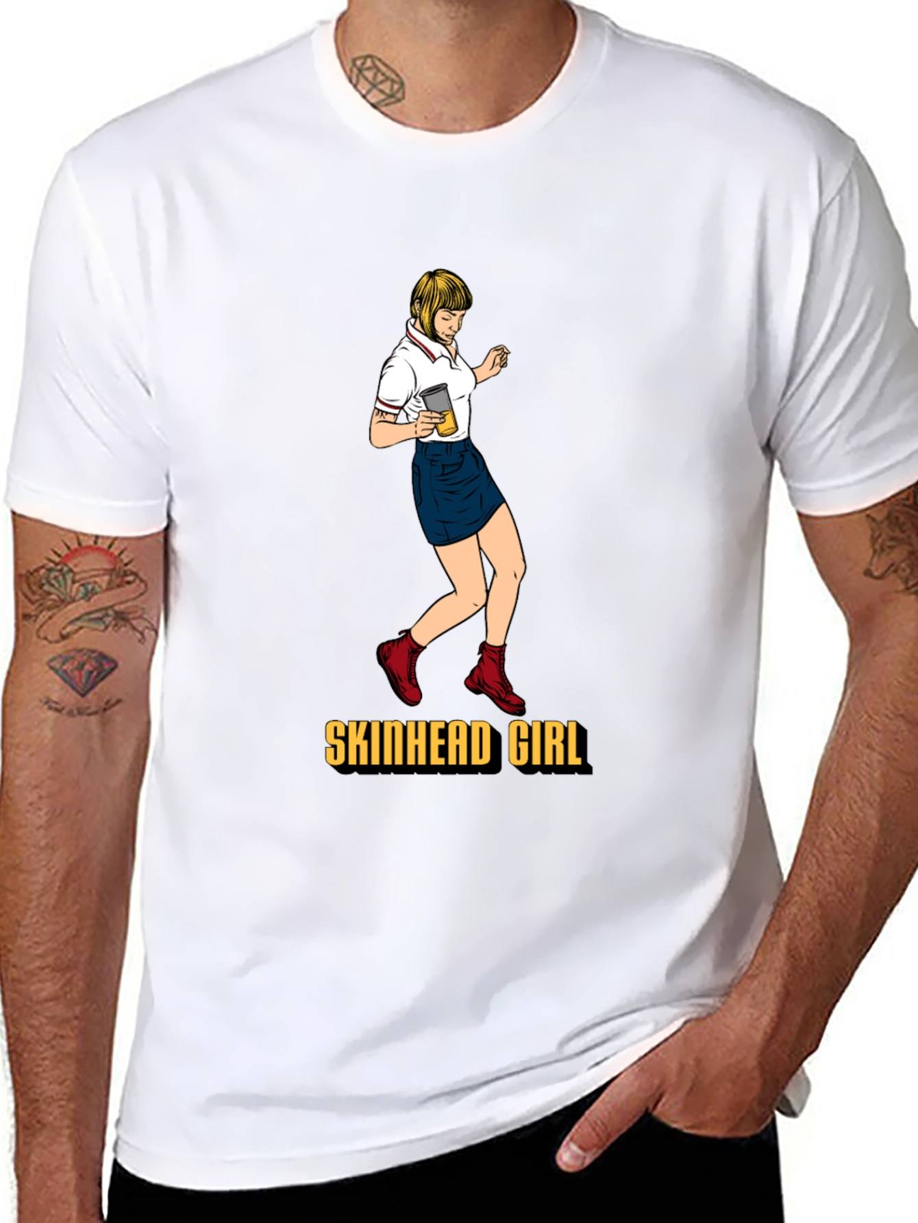 Skinhead Girl Black T-Shirt