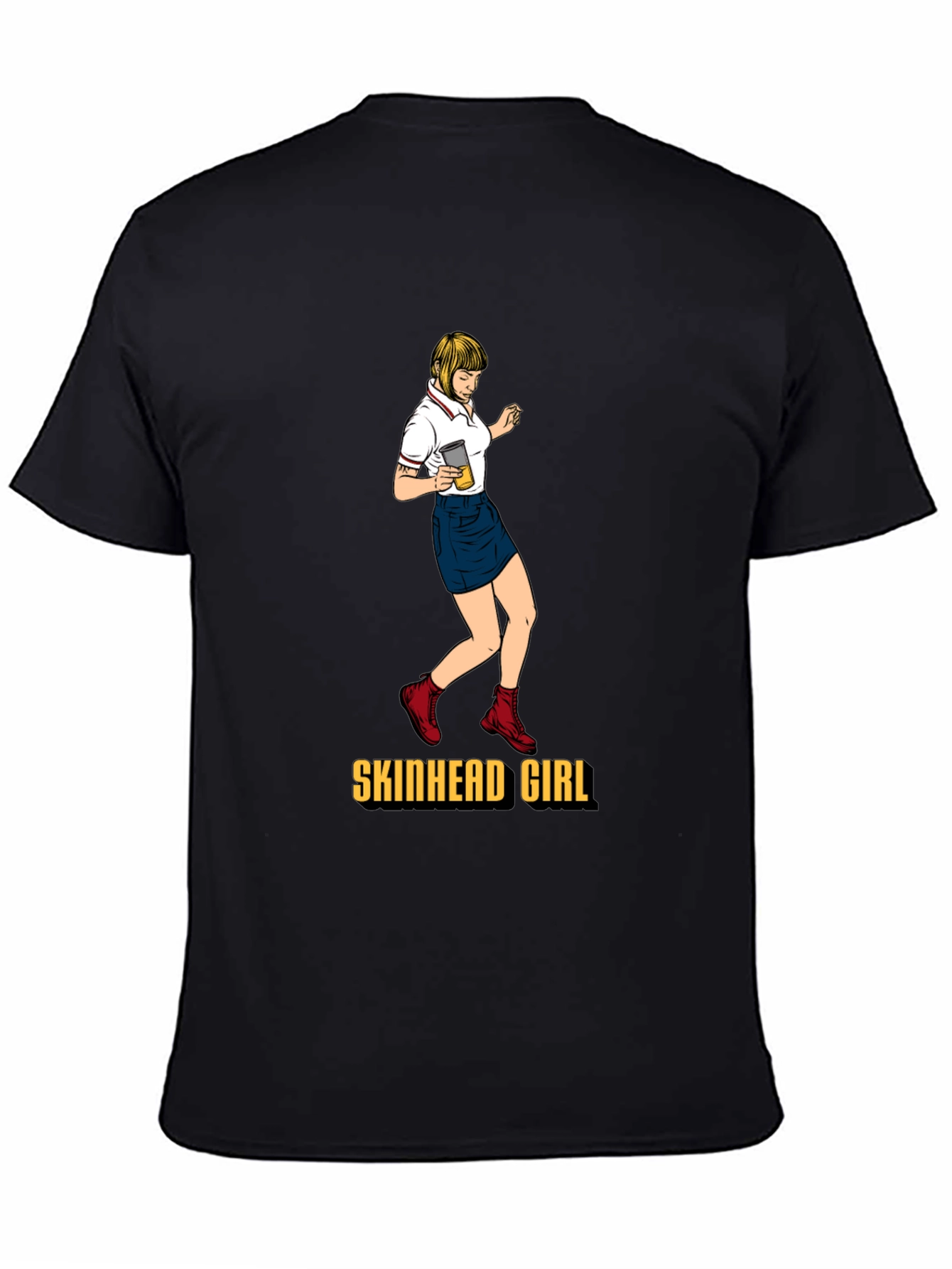 Skinhead Girl Black T-Shirt