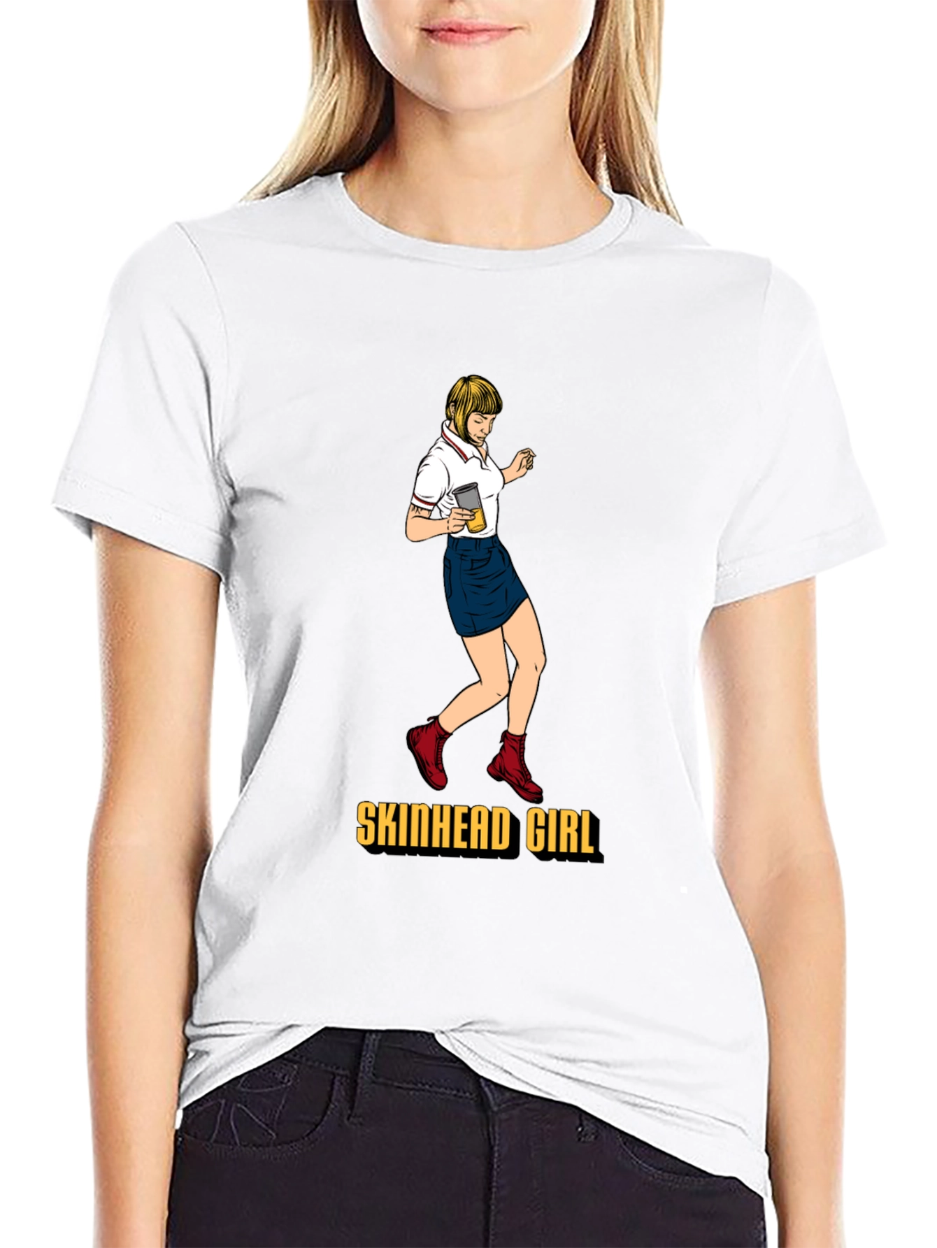 Skinhead Girl Black T-Shirt