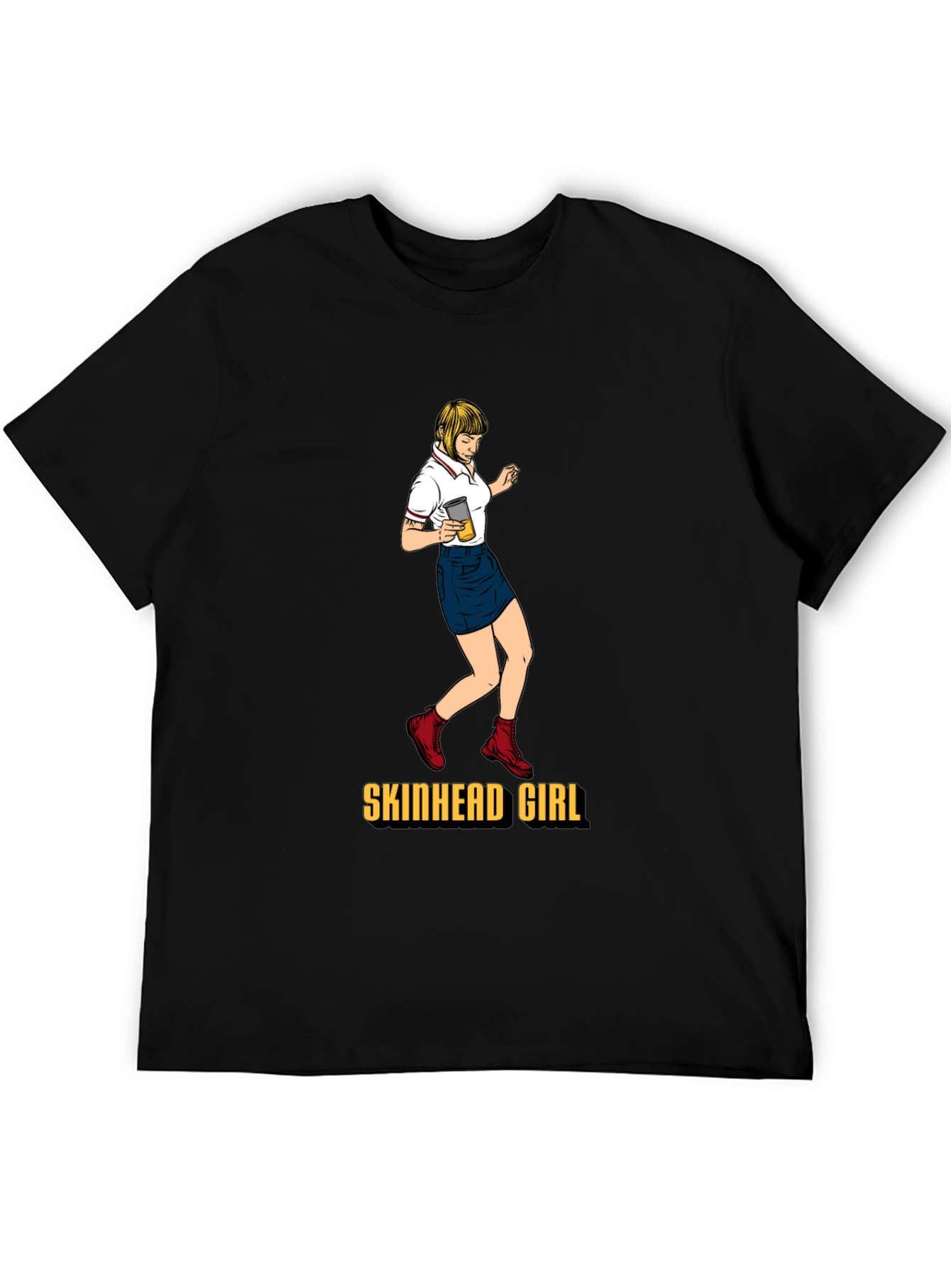 Skinhead Girl Black T-Shirt
