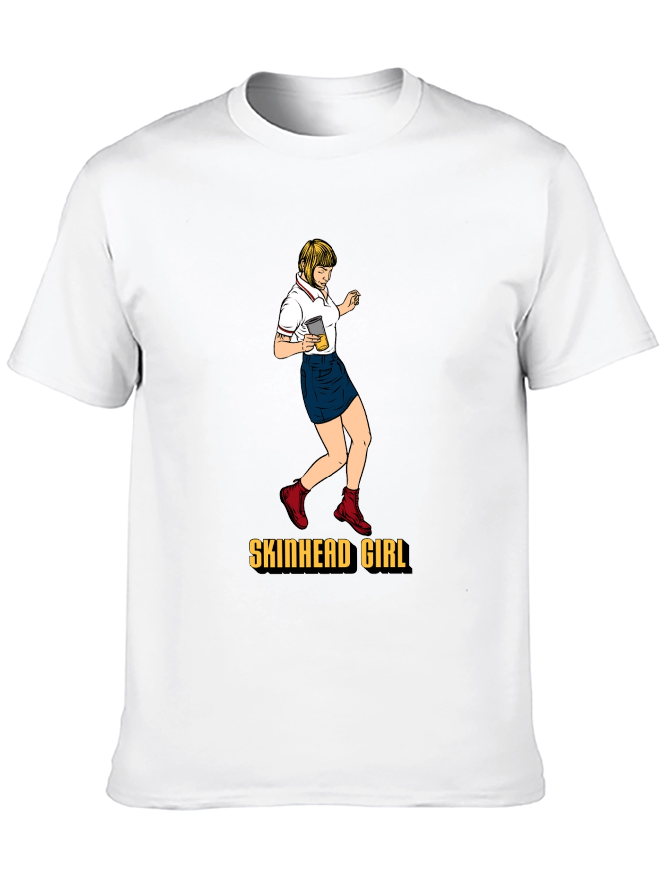 Skinhead Girl Black T-Shirt