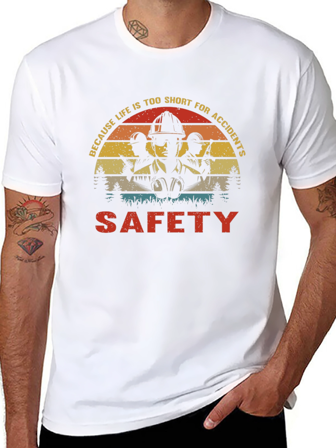 Safety First T-Shirt - Short Life Avoid Accidents