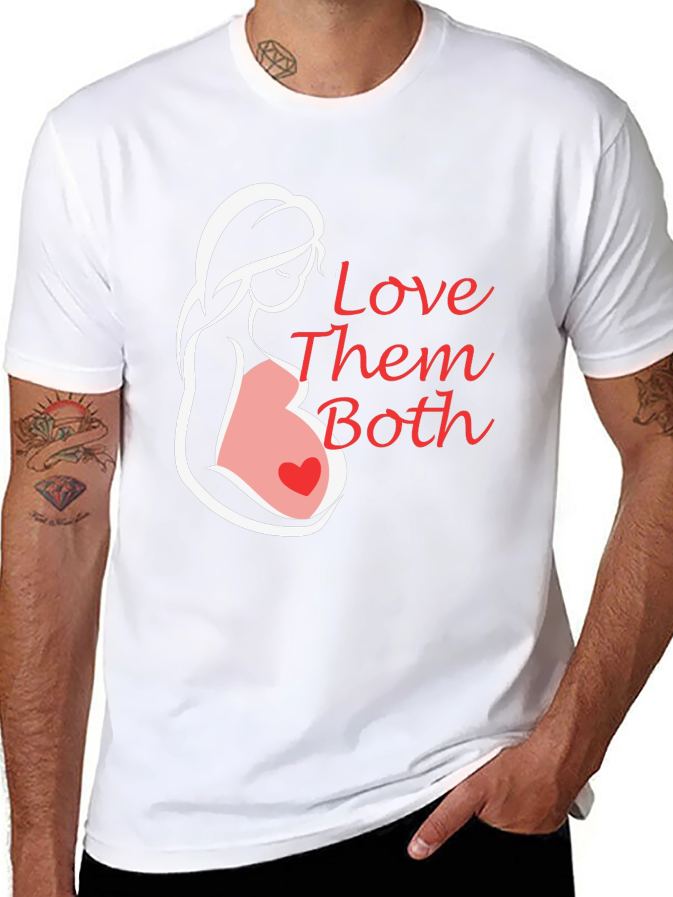 Love Them Both Pregnancy T-Shirt