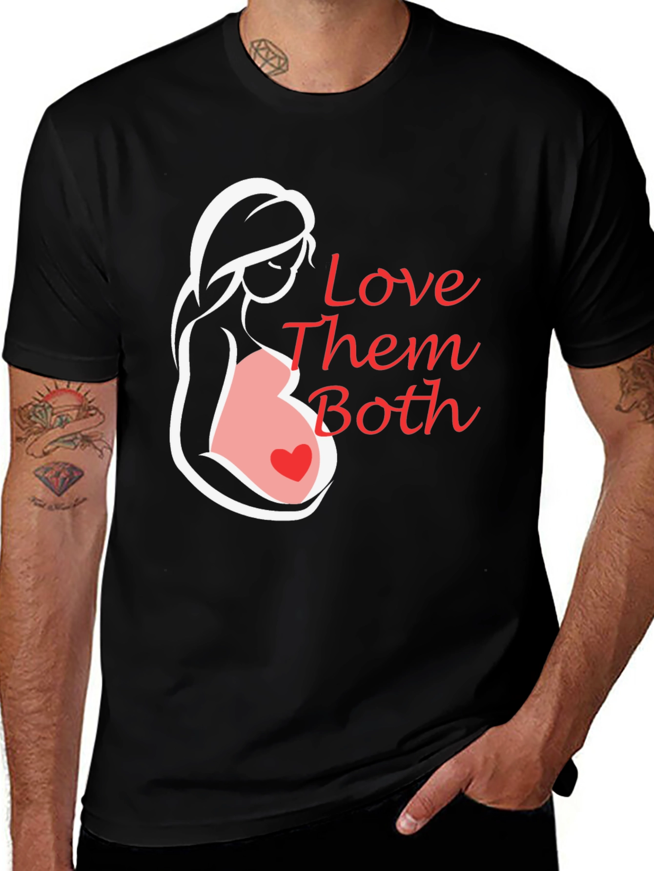Love Them Both Pregnancy T-Shirt
