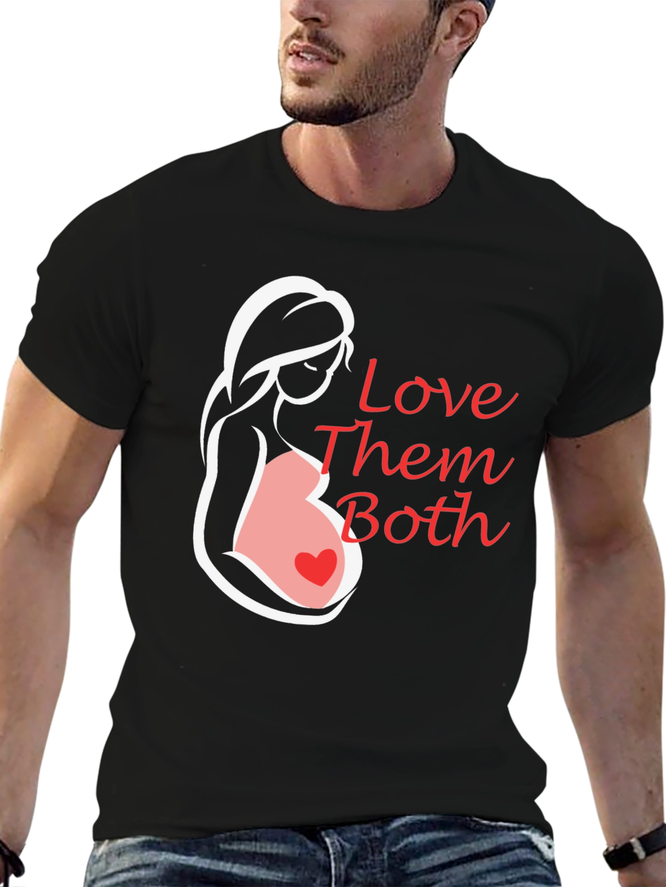 Love Them Both Pregnancy T-Shirt