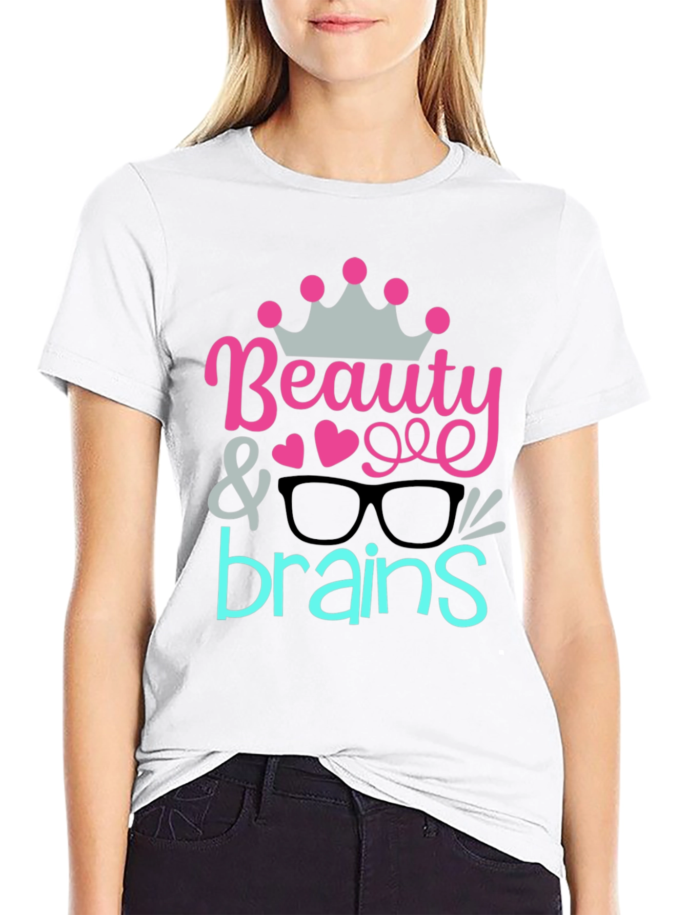 Beauty & Brains Graphic Tee - Black