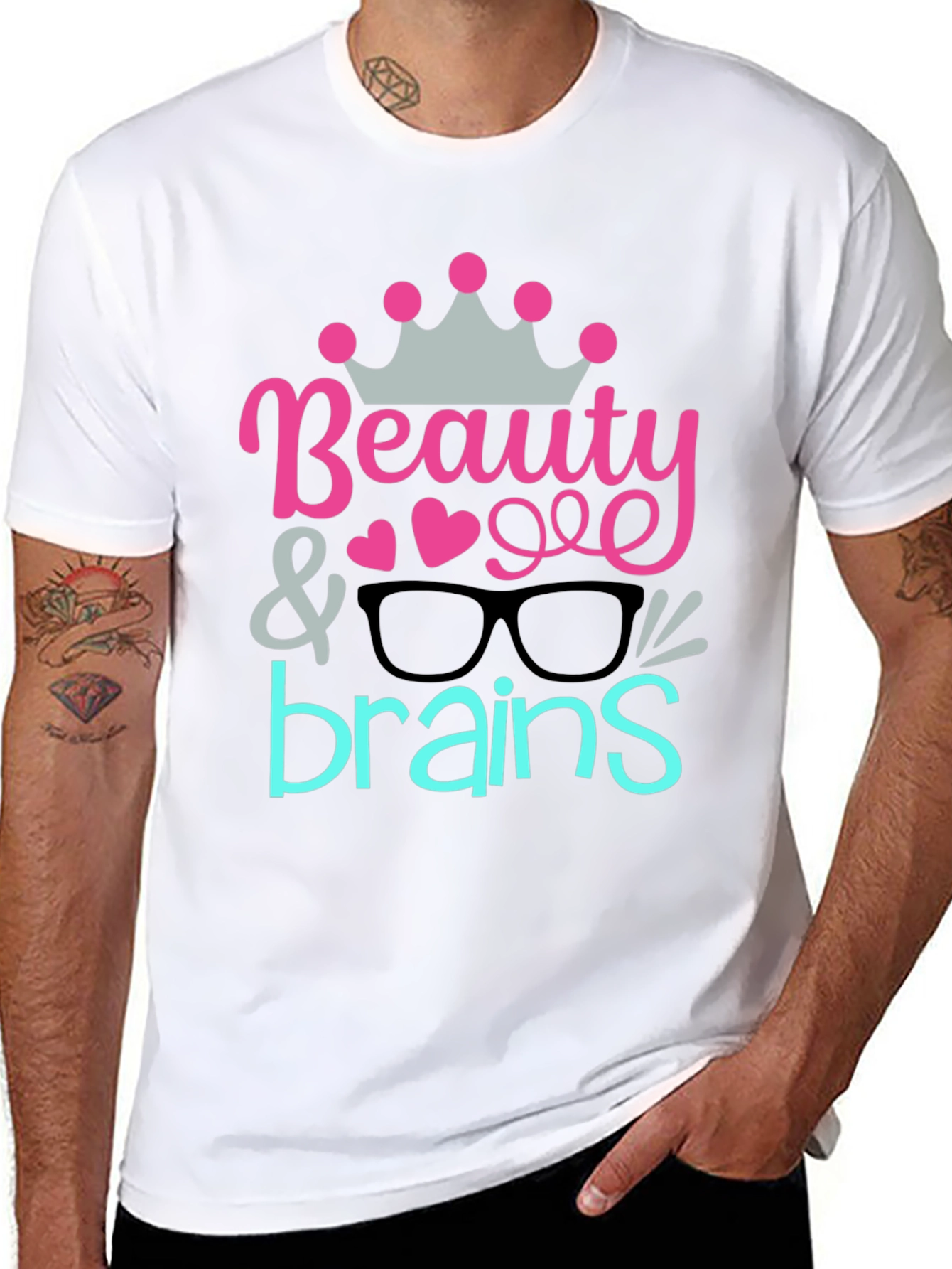 Beauty & Brains Graphic Tee - Black