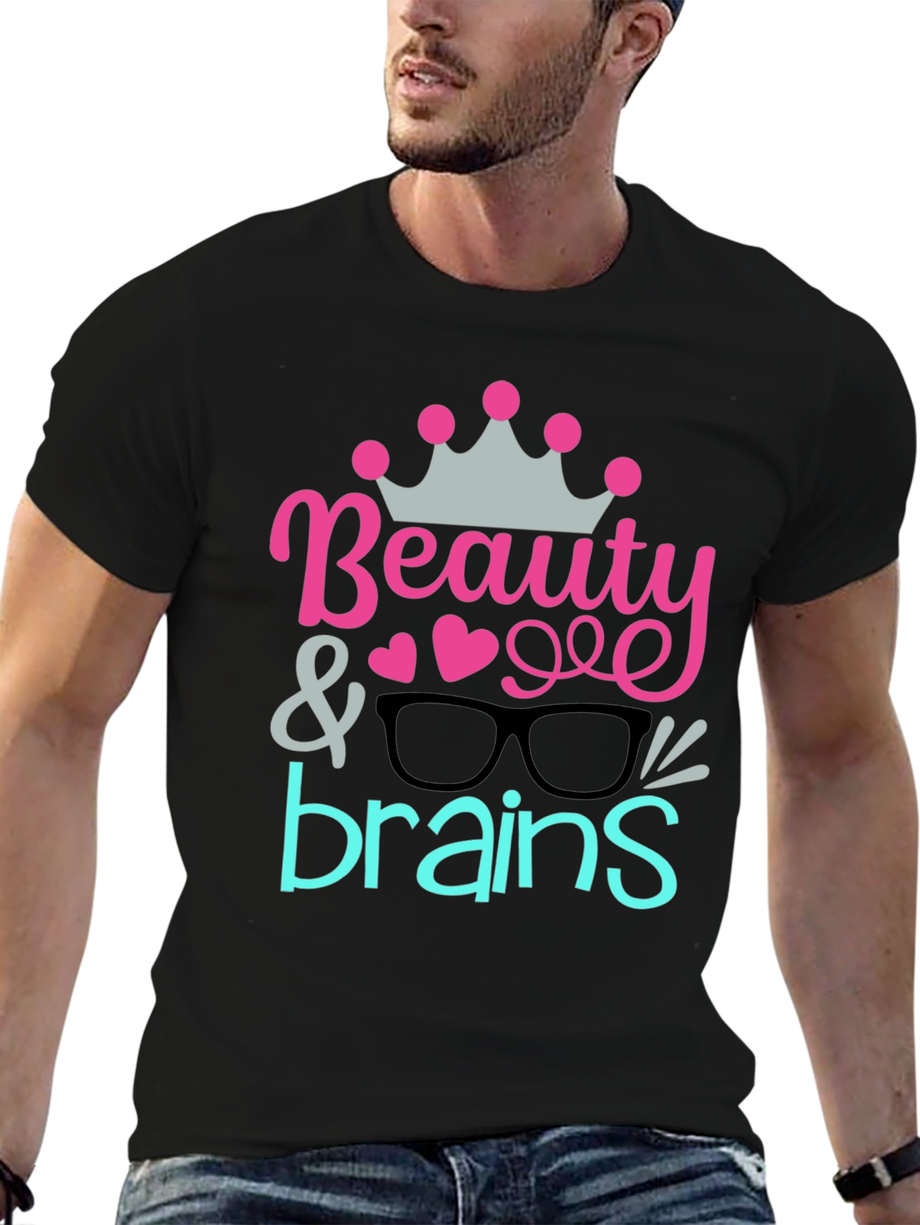 Beauty & Brains Graphic Tee - Black