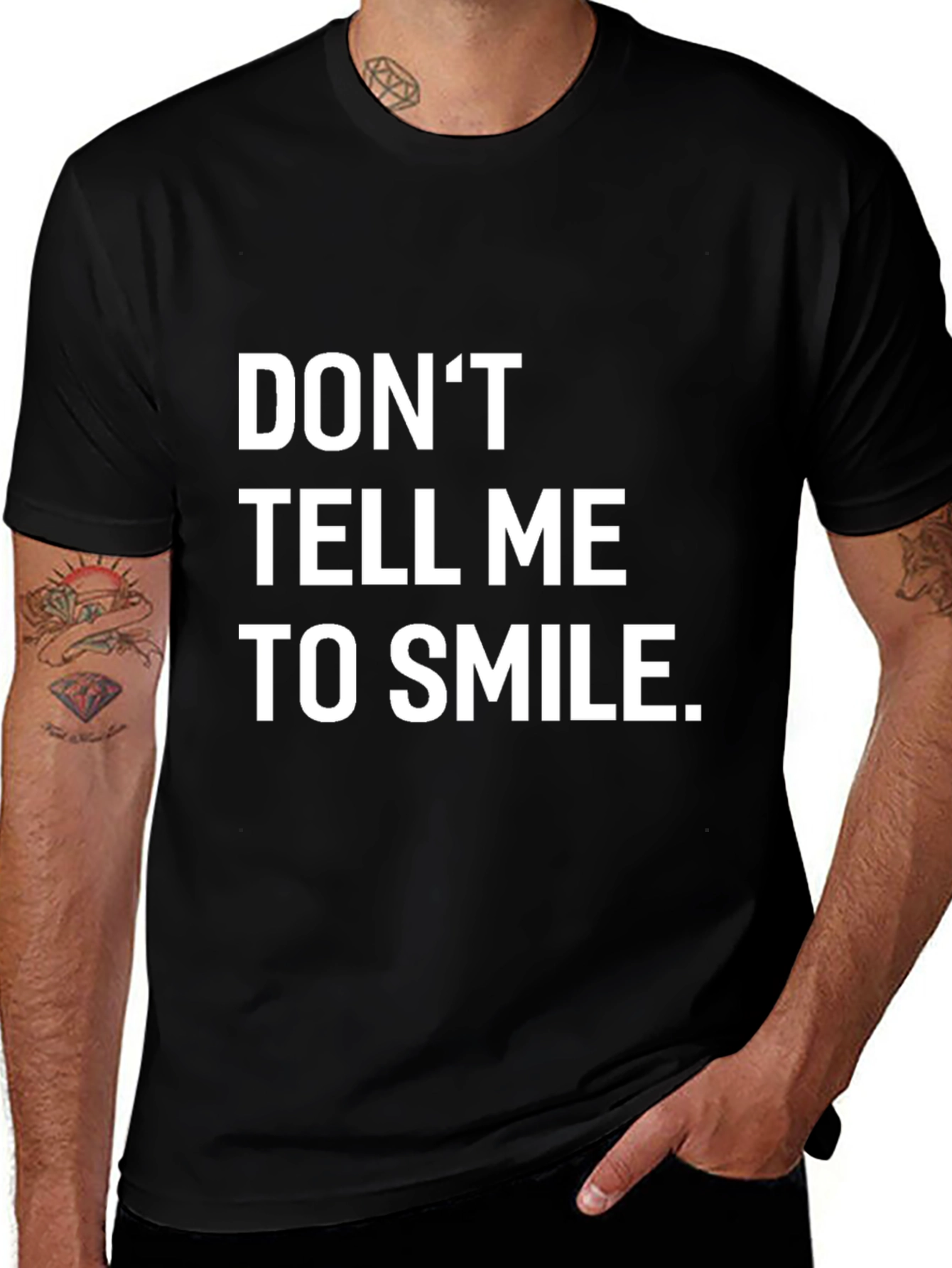 Dont Tell Me To Smile Black Graphic Tee