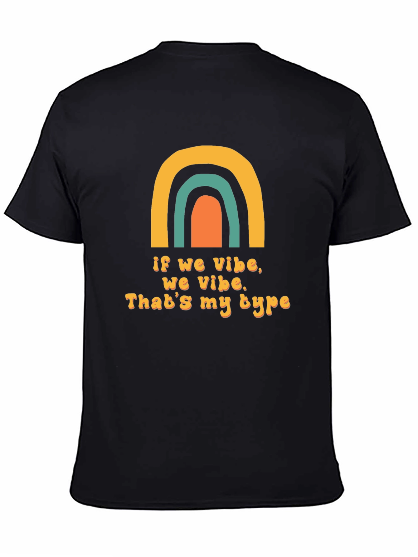 Vibe Check Graphic Tee - Trendy Rainbow Design